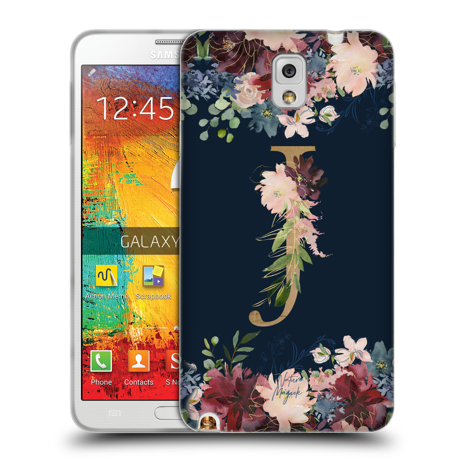 NATURE MAGICK FLORAL MONOGRAM GOLD NAVY SOFT GEL CASE FOR SAMSUNG PHONES 2 - Picture 17 of 20