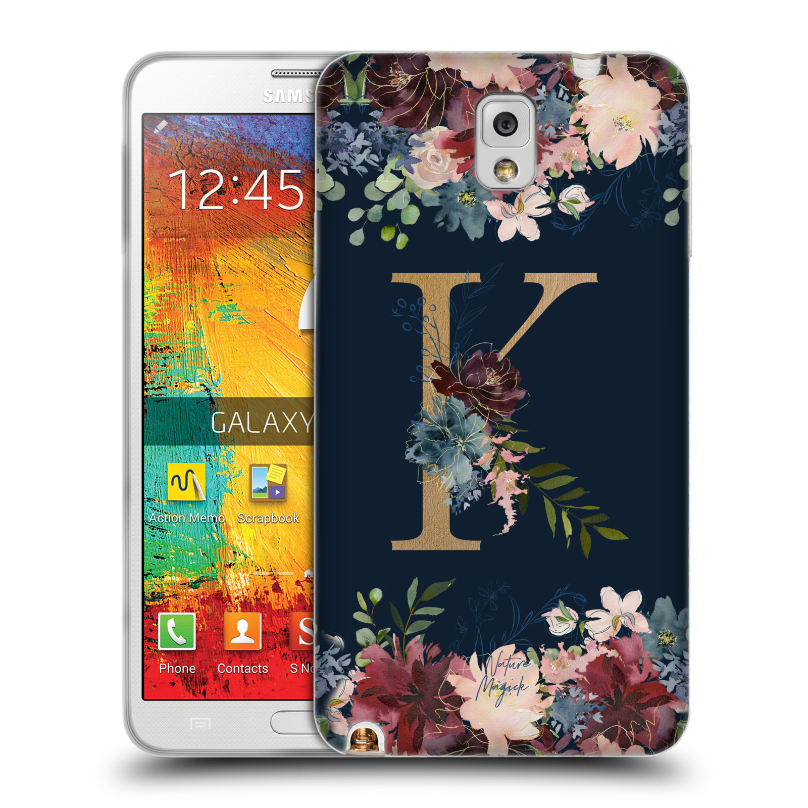 NATURE MAGICK FLORAL MONOGRAM GOLD NAVY SOFT GEL CASE FOR SAMSUNG PHONES 2 - Picture 18 of 20