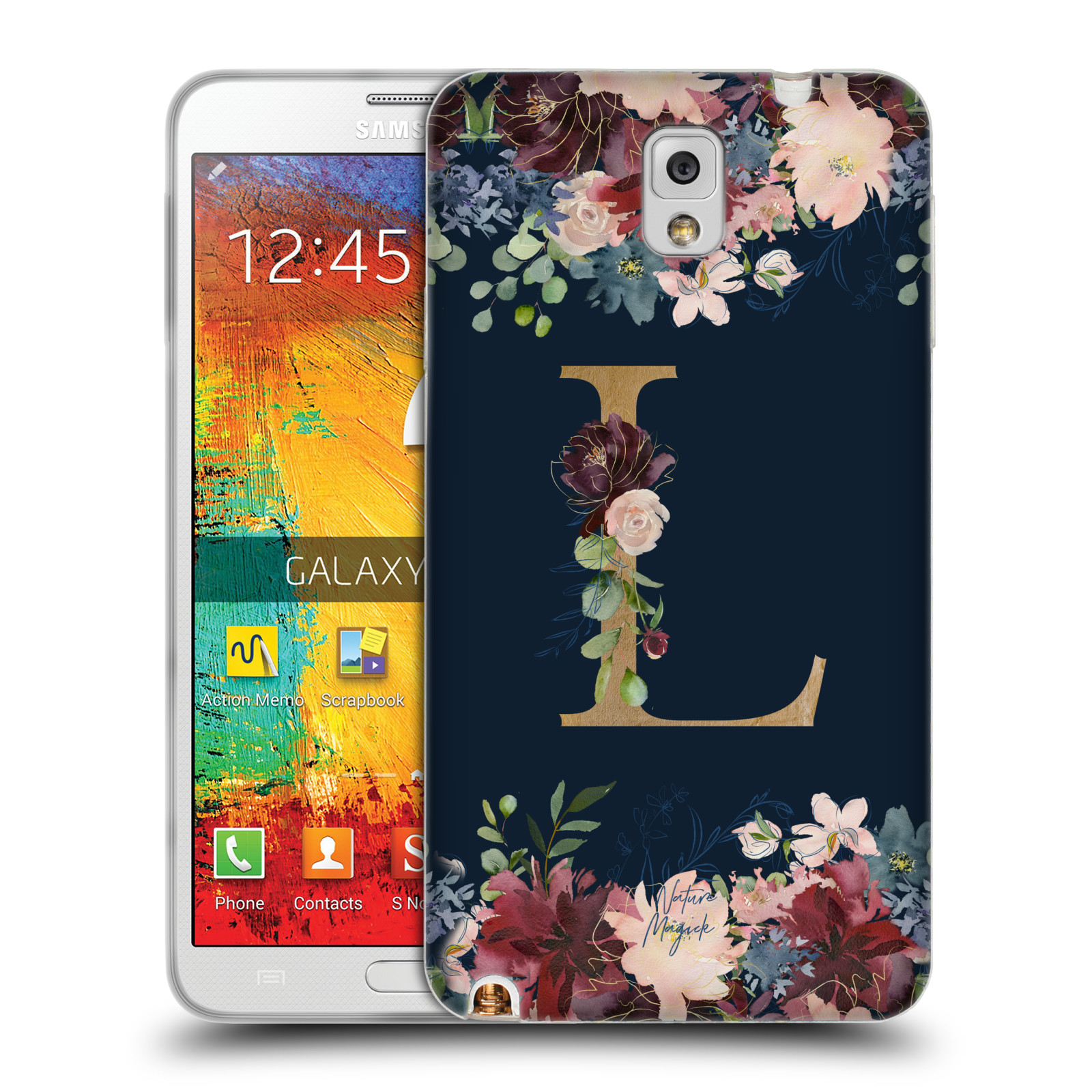NATURE MAGICK FLORAL MONOGRAM GOLD NAVY SOFT GEL CASE FOR SAMSUNG PHONES 2 - Picture 19 of 20