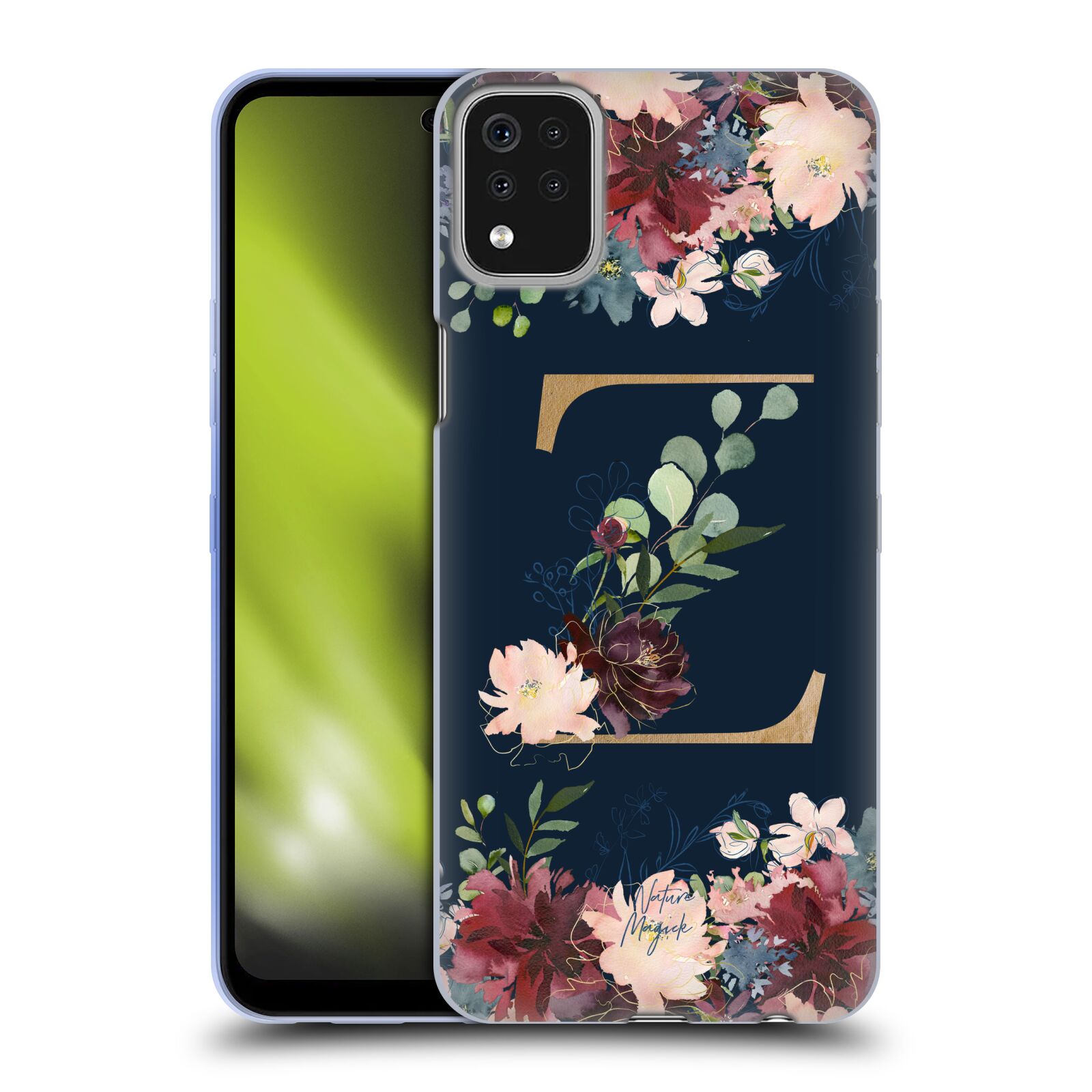 FUNDA DE GEL SUAVE 2 CON MONOGRAMA FLORAL NATURE MAGICK DORADO AZUL MARINO PARA TELÉFONOS LG 1 - Imagen 7 de 7