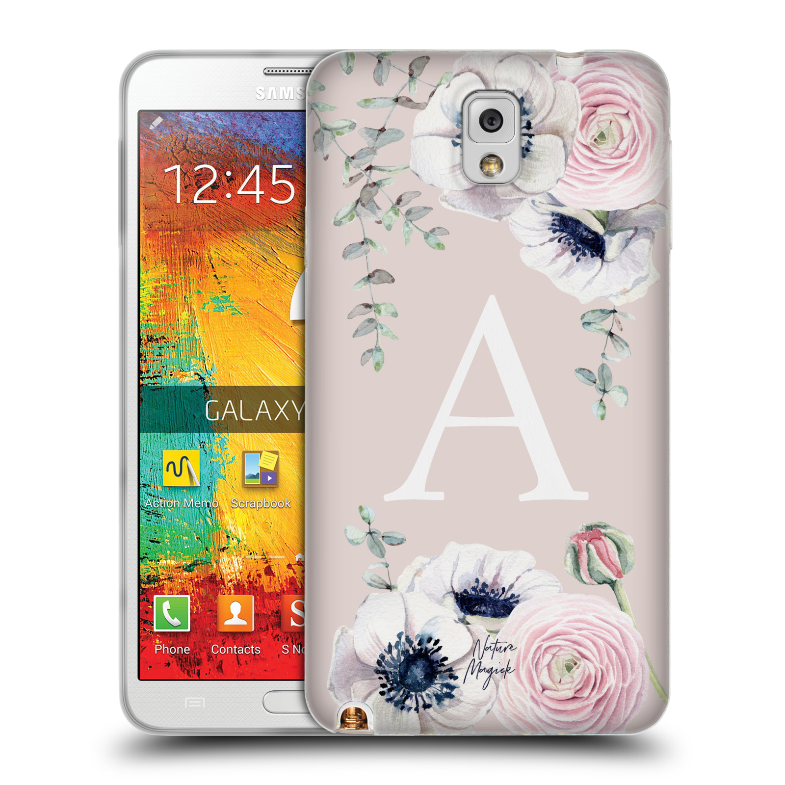 NATURE MAGICK FLORAL MONOGRAM PINK FLOWERS SOFT GEL CASE FOR SAMSUNG PHONES 2