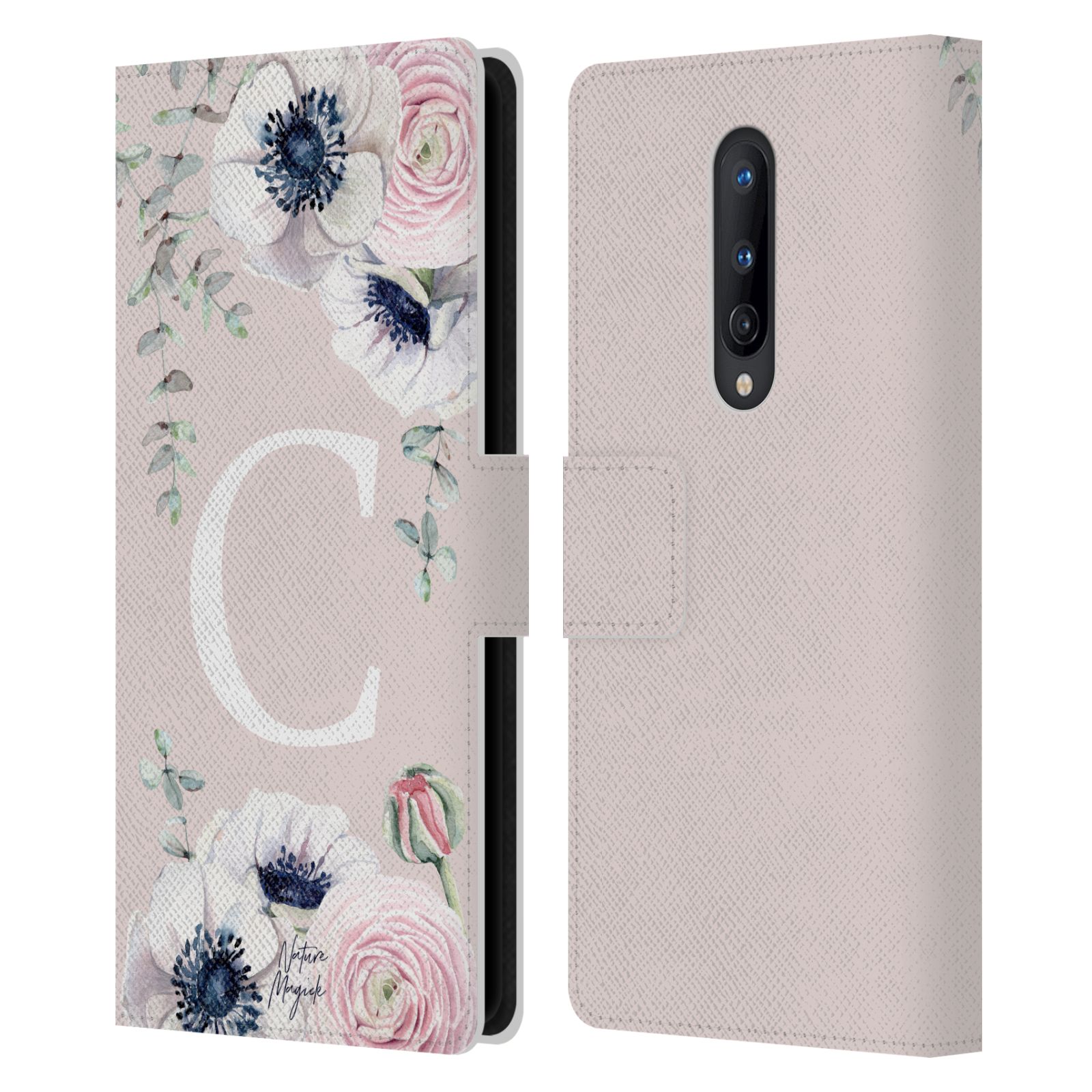 CUSTODIA A LIBRO IN PELLE NATURE MAGICK FLOREALE MONOGRAM FIORI ROSA PER TELEFONI ONEPLUS - Foto 9 di 19