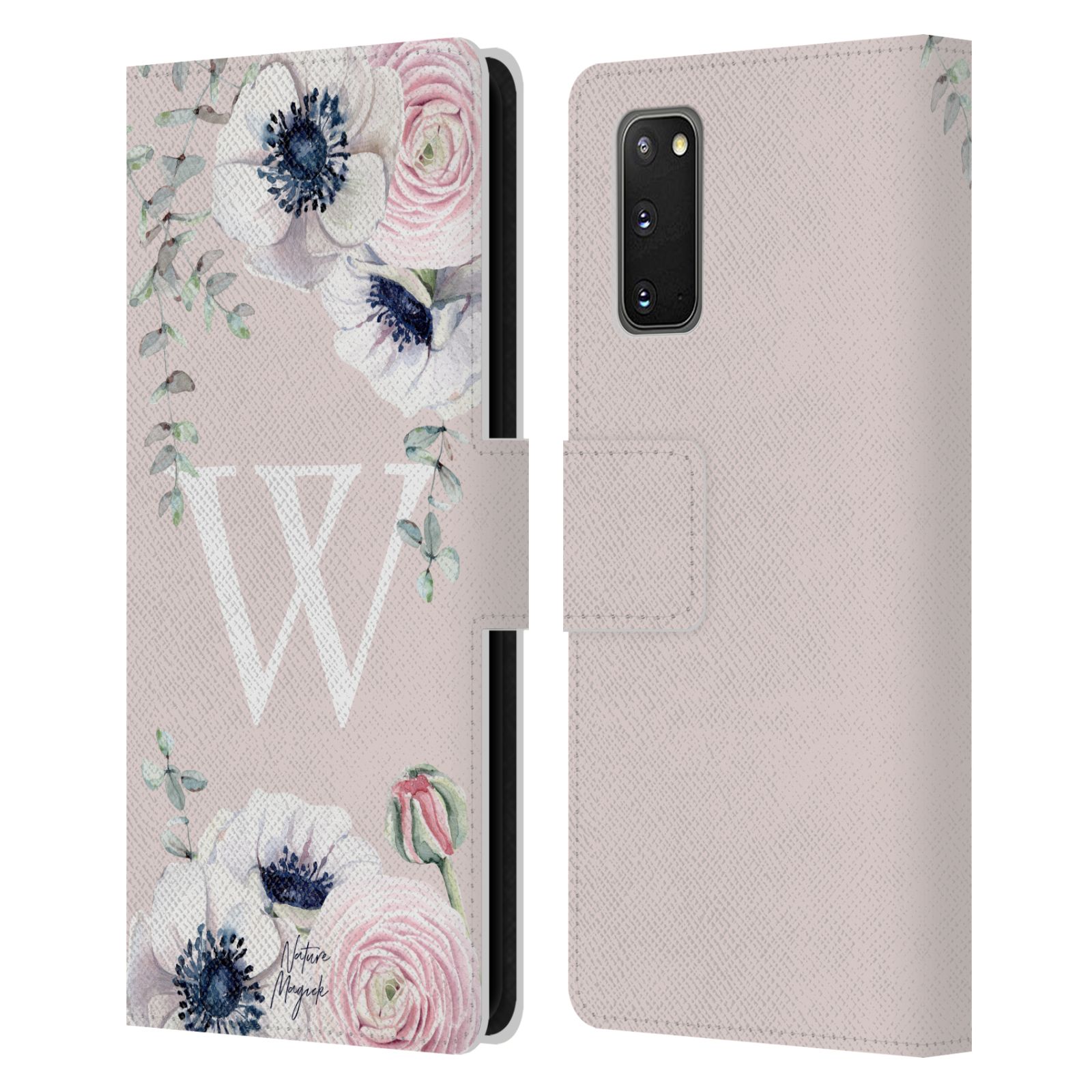 NATURE MAGICK FLORAL MONOGRAM PINK FLOWERS 2 LEATHER BOOK CASE FOR SAMSUNG 1 - Picture 15 of 18