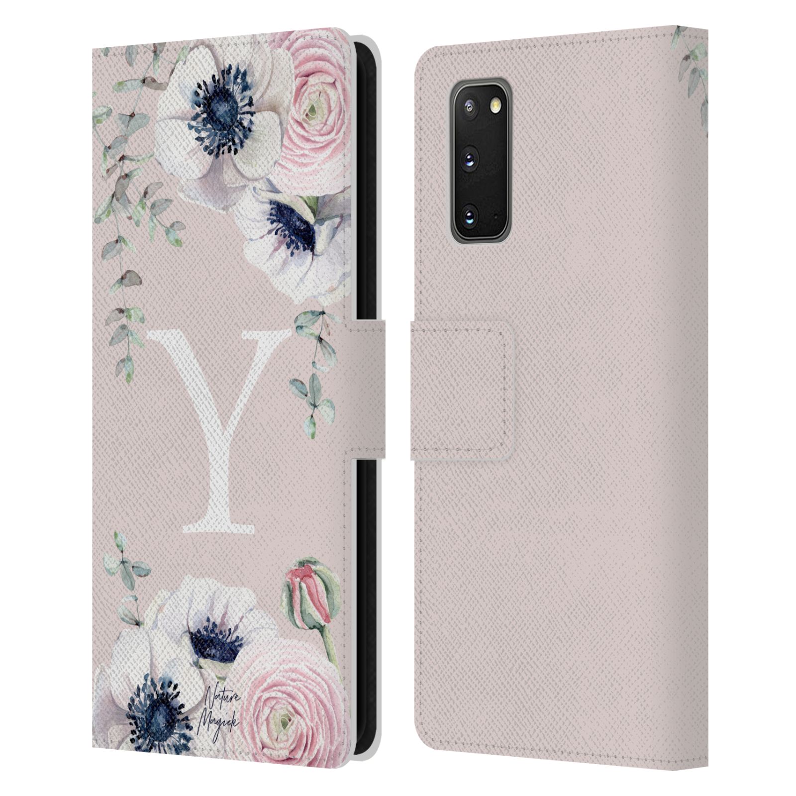 NATURE MAGICK FLORAL MONOGRAM PINK FLOWERS 2 LEATHER BOOK CASE FOR SAMSUNG 1 - Picture 17 of 18