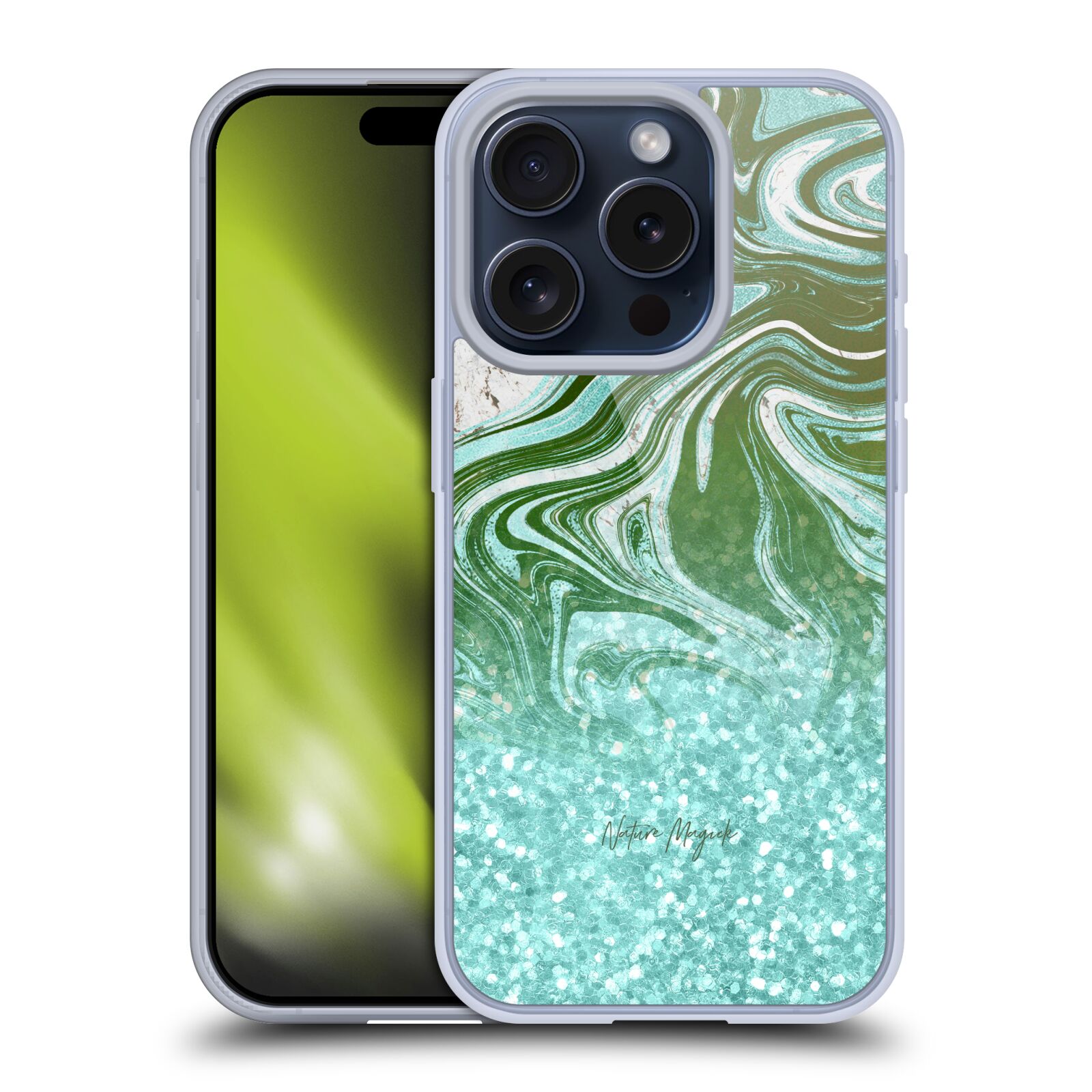 NATURE MAGICK GLITTER MARBLE SPARKLE SOFT GEL CASE FOR APPLE iPHONE PHONES - Picture 10 of 10