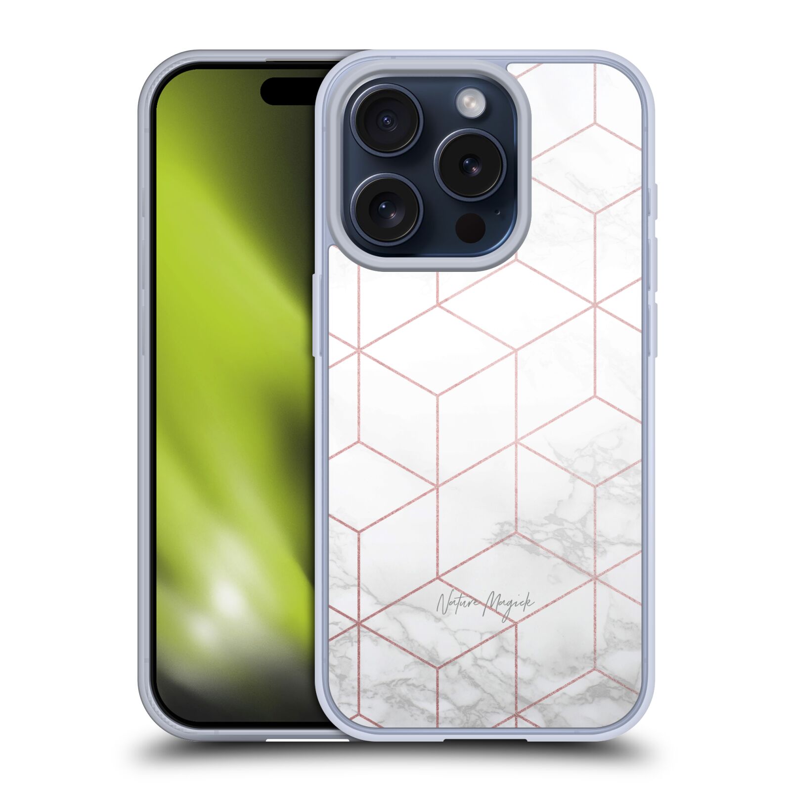 NATURE MAGICK METALLIC GEOMETRIC CUBE MARBLE GEL CASE FOR APPLE iPHONE PHONES - Picture 8 of 10