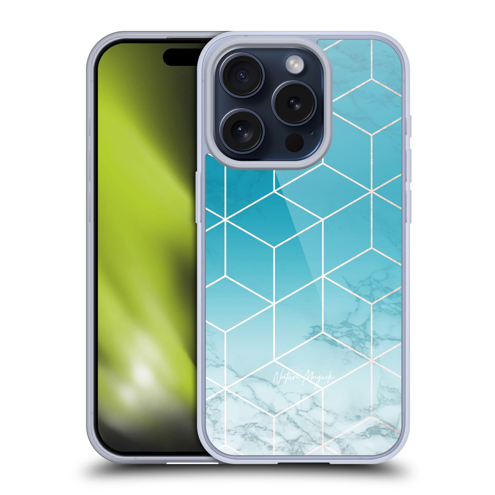 NATURE MAGICK METALLIC GEOMETRIC CUBE MARBLE GEL CASE FOR APPLE iPHONE PHONES - Picture 9 of 10