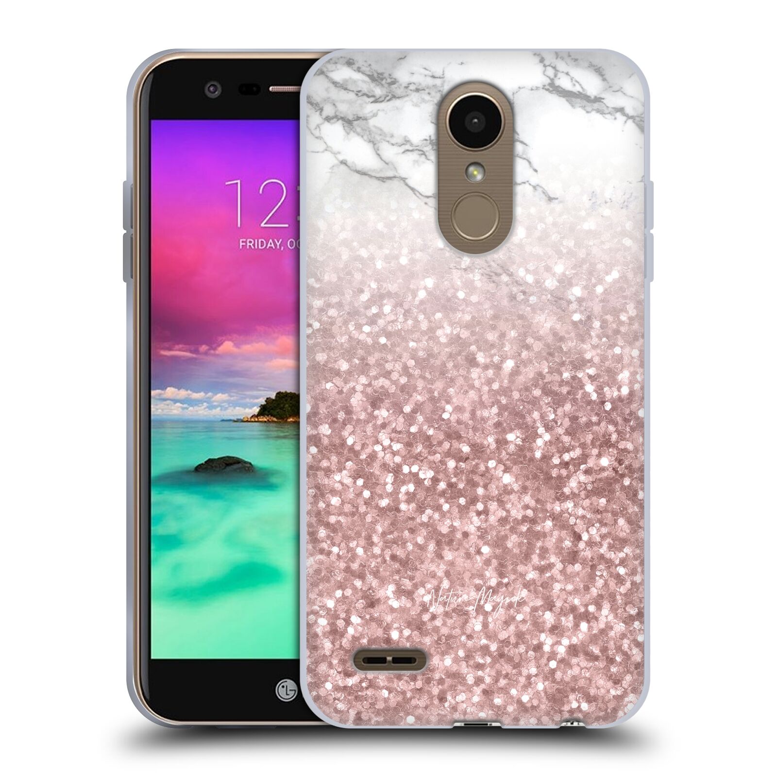 OFFICIAL NATURE MAGICK MARBLE GLITTER SPARKLE PASTEL GEL CASE FOR LG PHONES 2 - Imagen 7 de 9