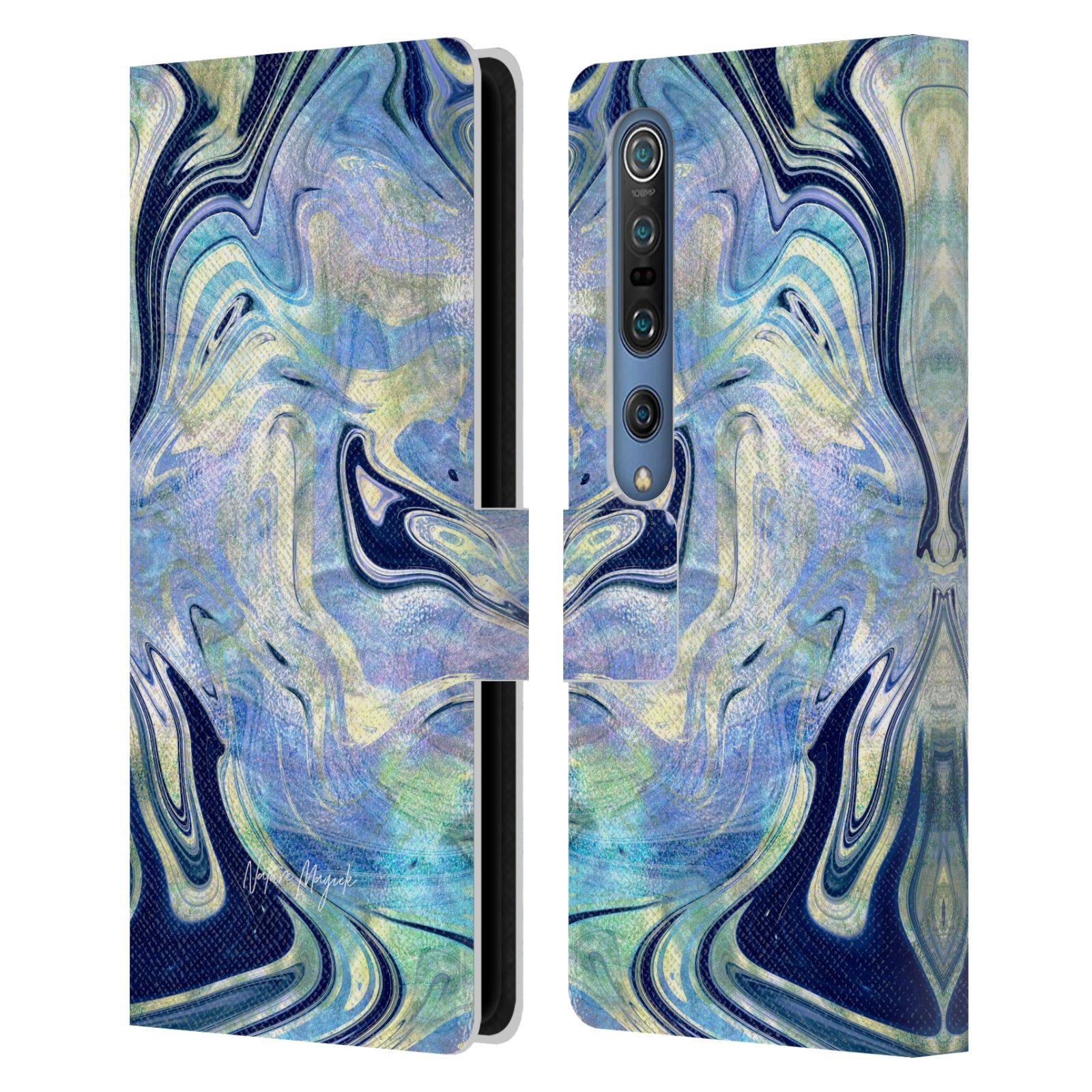NATURE MAGICK MERMAID ROSE GOLD MARBLE LEATHER BOOK CASE FOR XIAOMI PHONES
