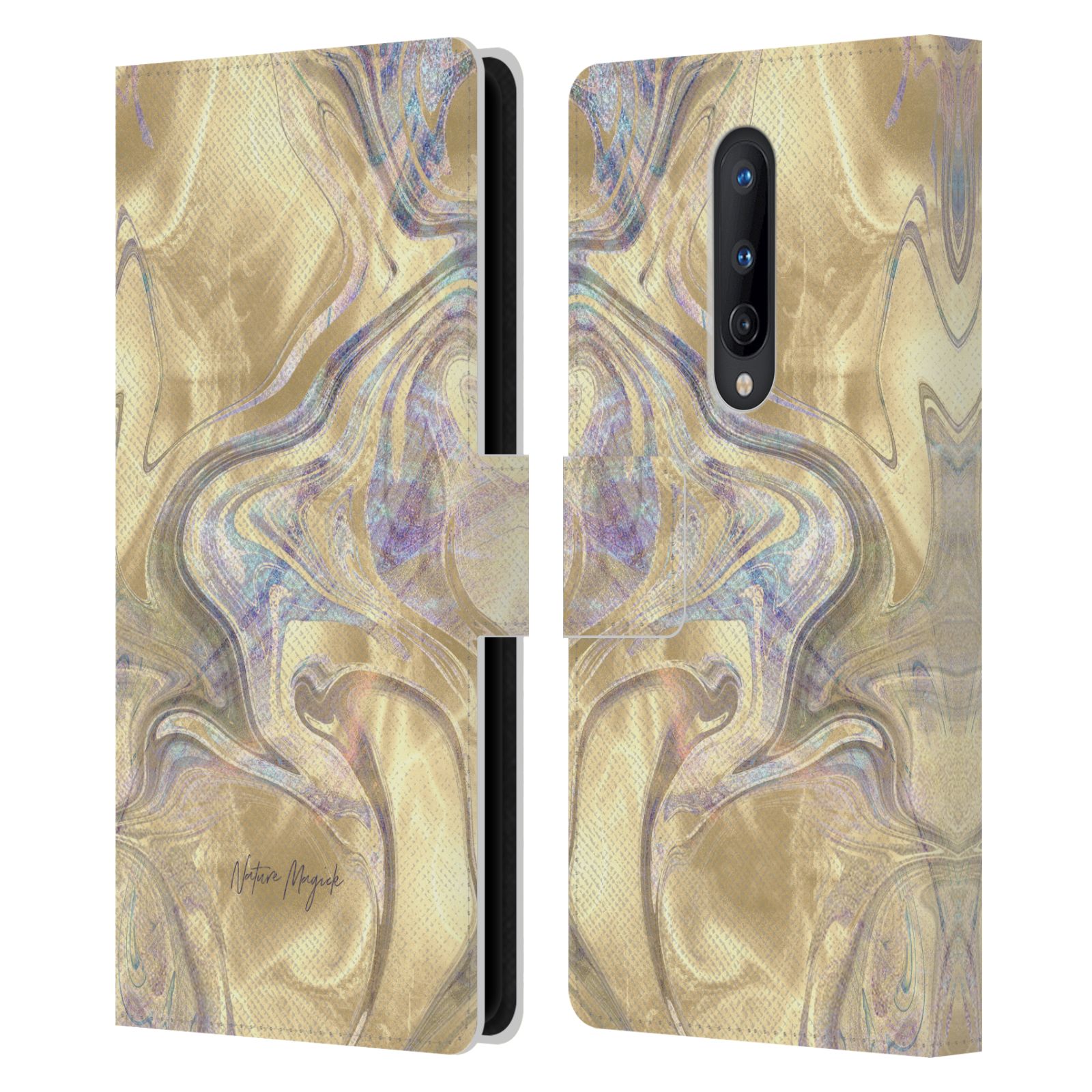 NATURE MAGICK MERMAID ROSE GOLD MARBLE LEATHER BOOK CASE FOR ONEPLUS PHONES - Picture 11 of 17