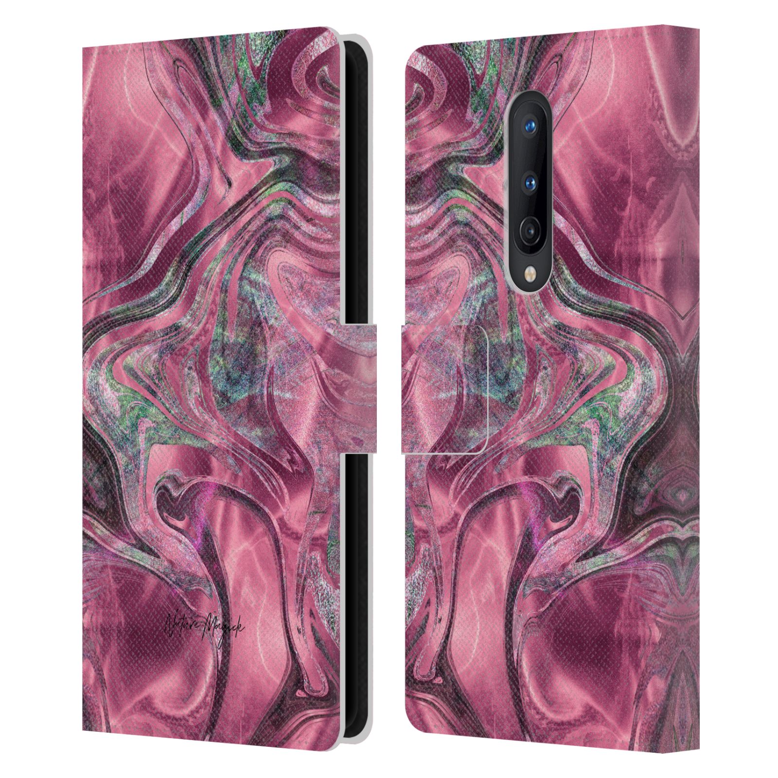 NATURE MAGICK MERMAID ROSE GOLD MARBLE LEATHER BOOK CASE FOR ONEPLUS PHONES - Picture 12 of 17