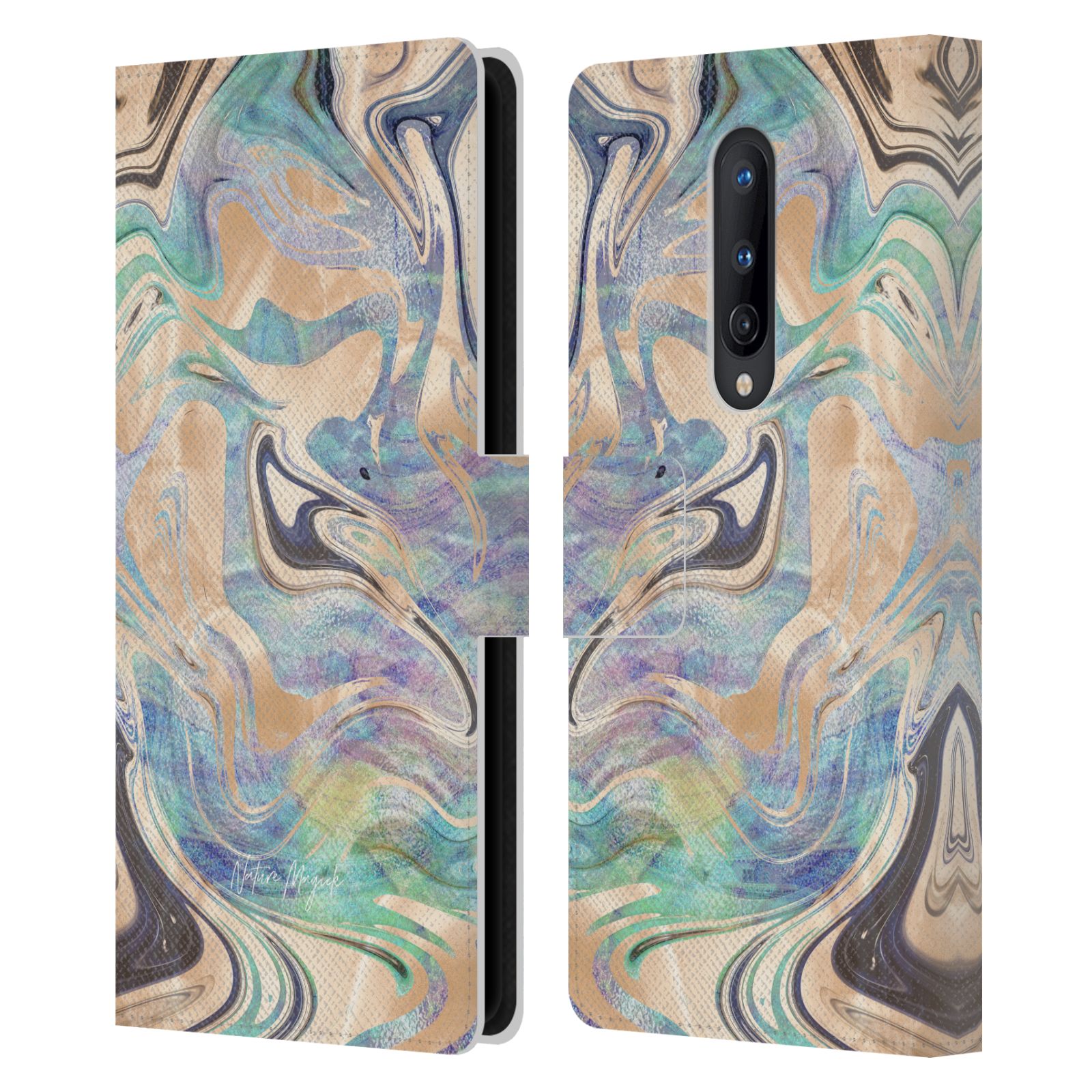 NATURE MAGICK MERMAID ROSE GOLD MARBLE LEATHER BOOK CASE FOR ONEPLUS PHONES - Picture 13 of 17