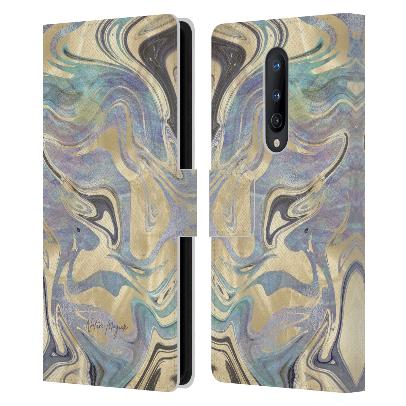 NATURE MAGICK MERMAID ROSE GOLD MARBLE LEATHER BOOK CASE FOR ONEPLUS PHONES - Picture 15 of 17