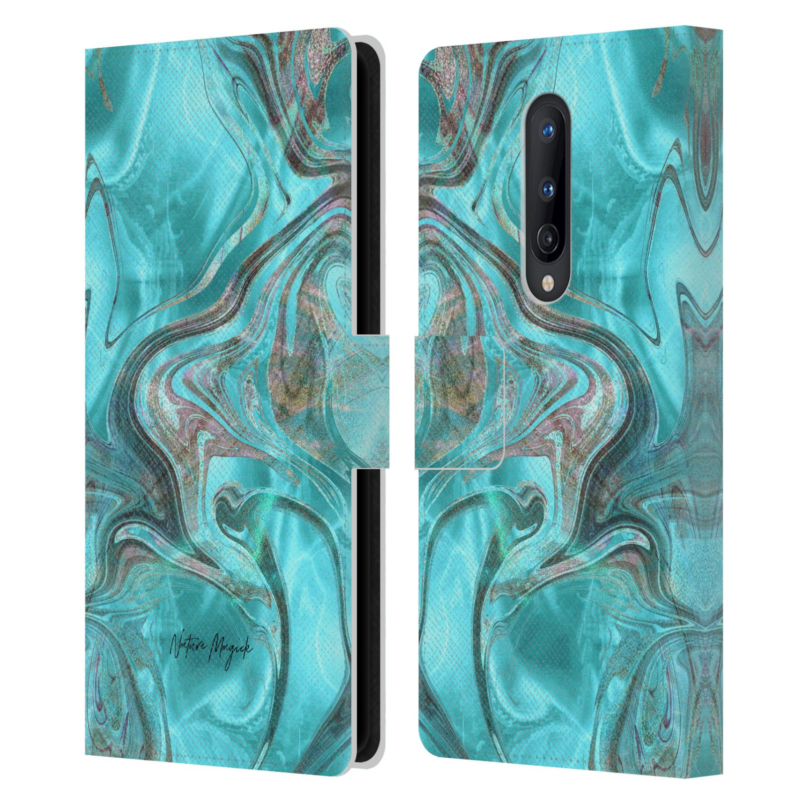 NATURE MAGICK MERMAID ROSE GOLD MARBLE LEATHER BOOK CASE FOR ONEPLUS PHONES - Picture 17 of 17