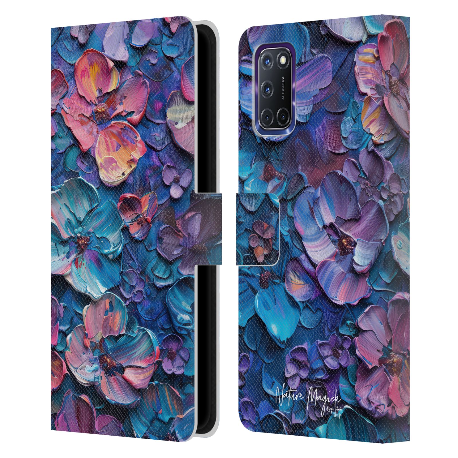 OFFICIAL NATURE MAGICK PAINT BLOBS LEATHER BOOK WALLET CASE FOR OPPO PHONES - Picture 8 of 14