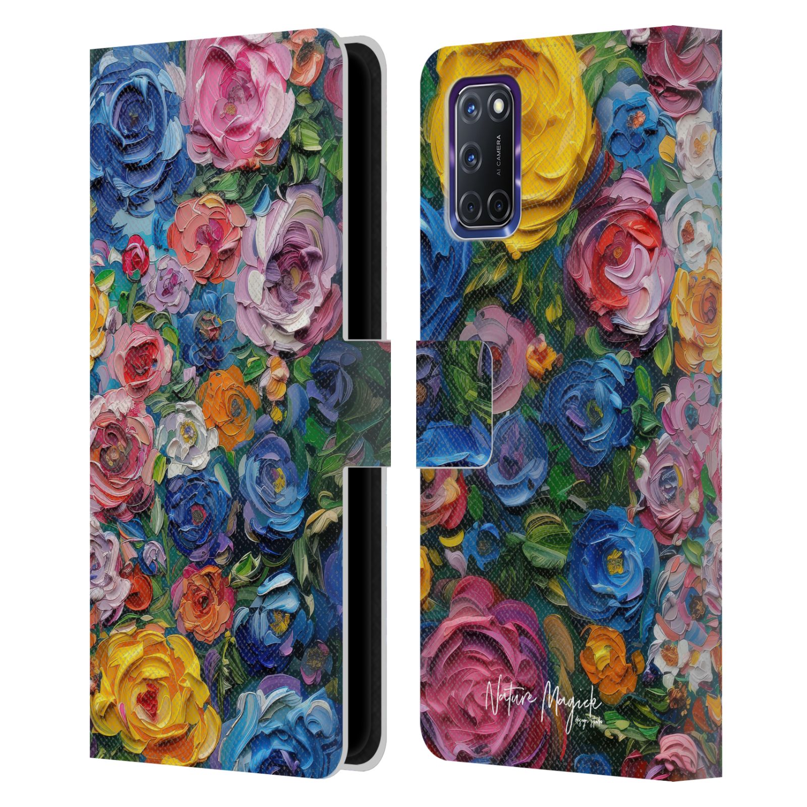 OFFICIAL NATURE MAGICK PAINT BLOBS LEATHER BOOK WALLET CASE FOR OPPO PHONES - Picture 9 of 14