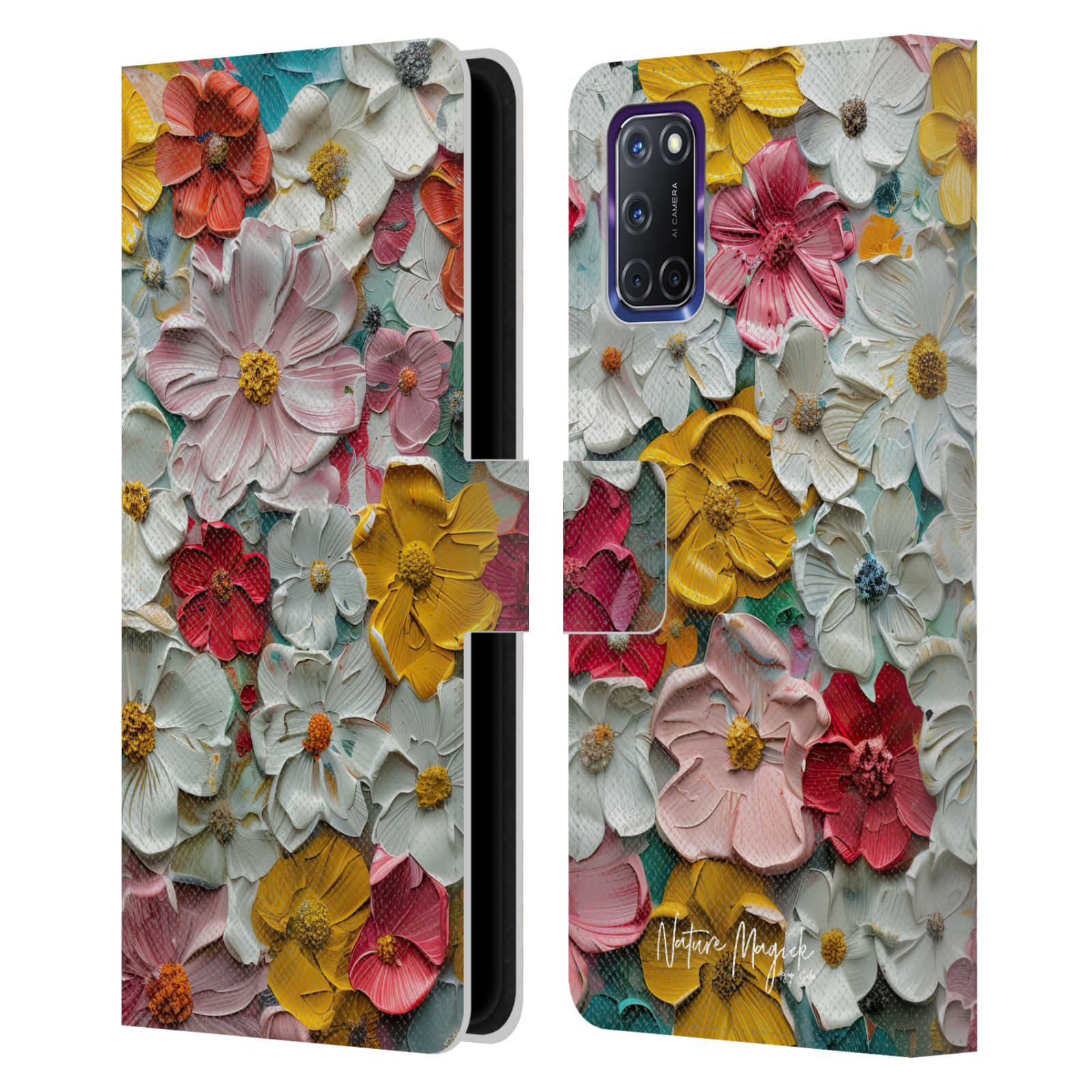 OFFICIAL NATURE MAGICK PAINT BLOBS LEATHER BOOK WALLET CASE FOR OPPO PHONES - Picture 10 of 14