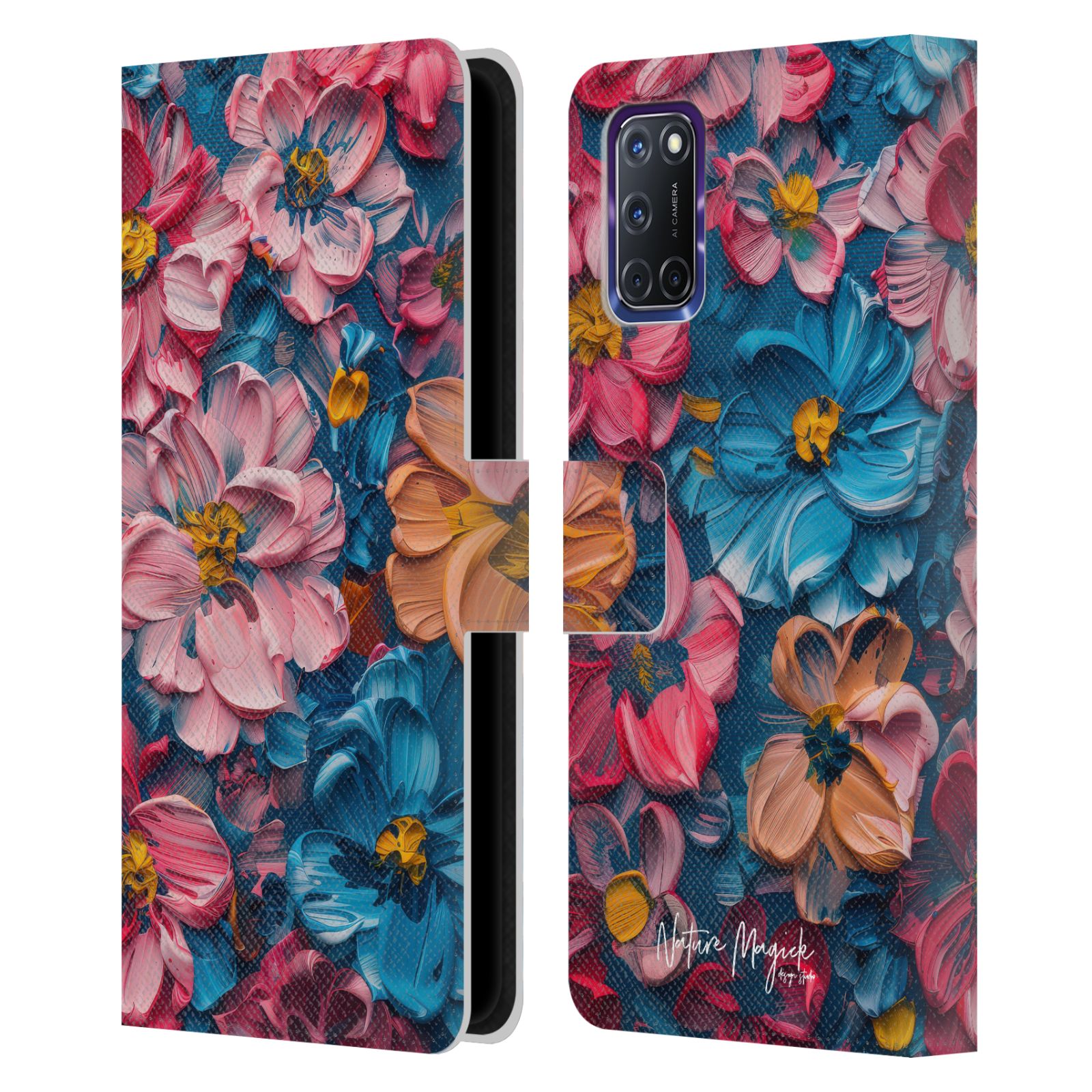 OFFICIAL NATURE MAGICK PAINT BLOBS LEATHER BOOK WALLET CASE FOR OPPO PHONES - Picture 11 of 14