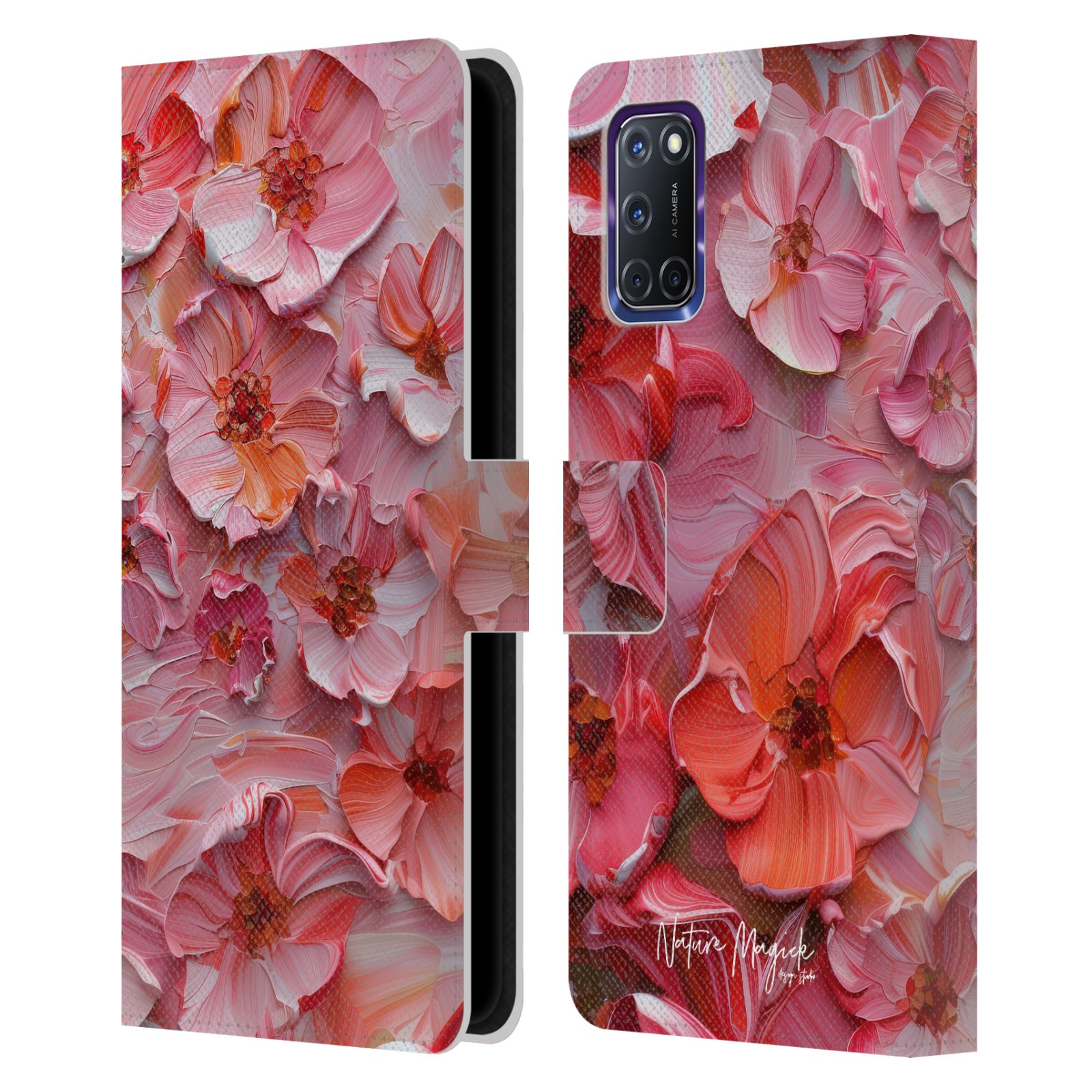OFFICIAL NATURE MAGICK PAINT BLOBS LEATHER BOOK WALLET CASE FOR OPPO PHONES - Picture 12 of 14