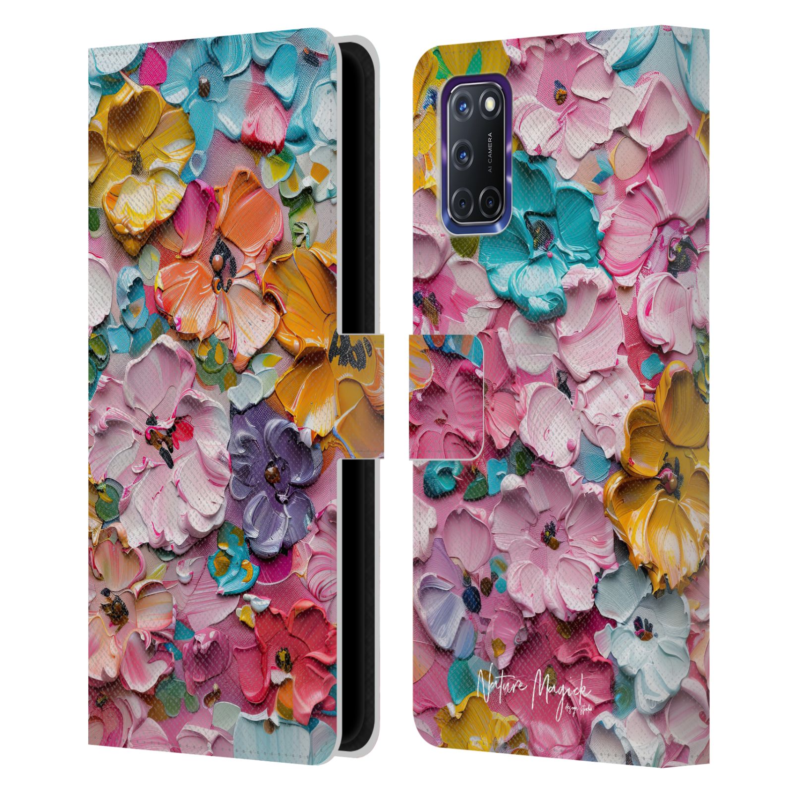 OFFICIAL NATURE MAGICK PAINT BLOBS LEATHER BOOK WALLET CASE FOR OPPO PHONES - Picture 13 of 14