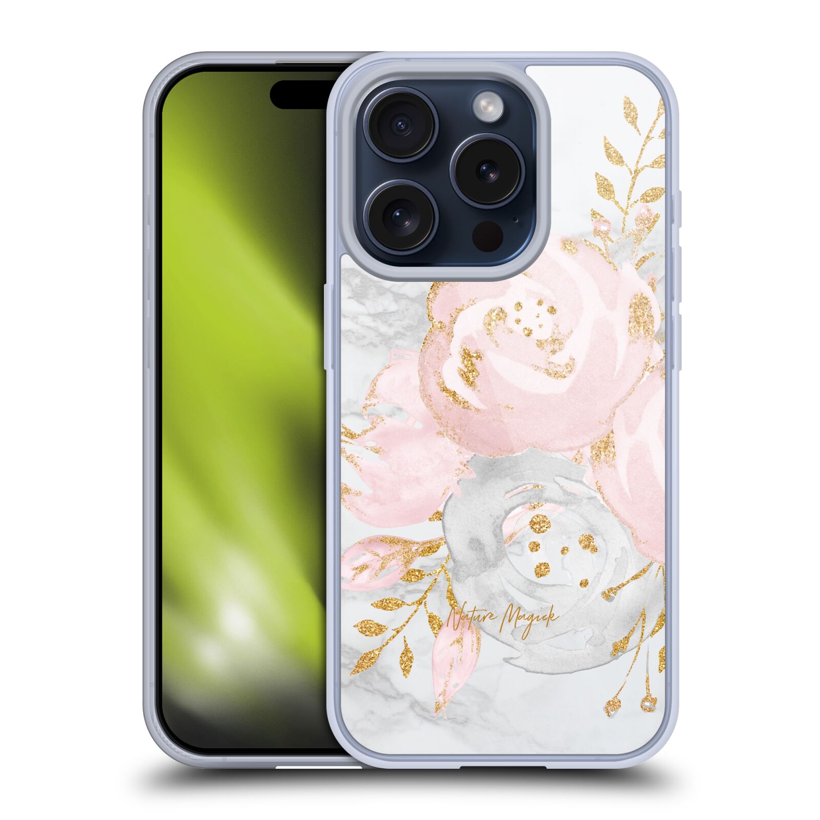 NATURE MAGICK PINK GLITTER FLOWERS ON MARBLE ÉTUI COQUE EN GEL POUR APPLE iPHONE - Photo 13 sur 14