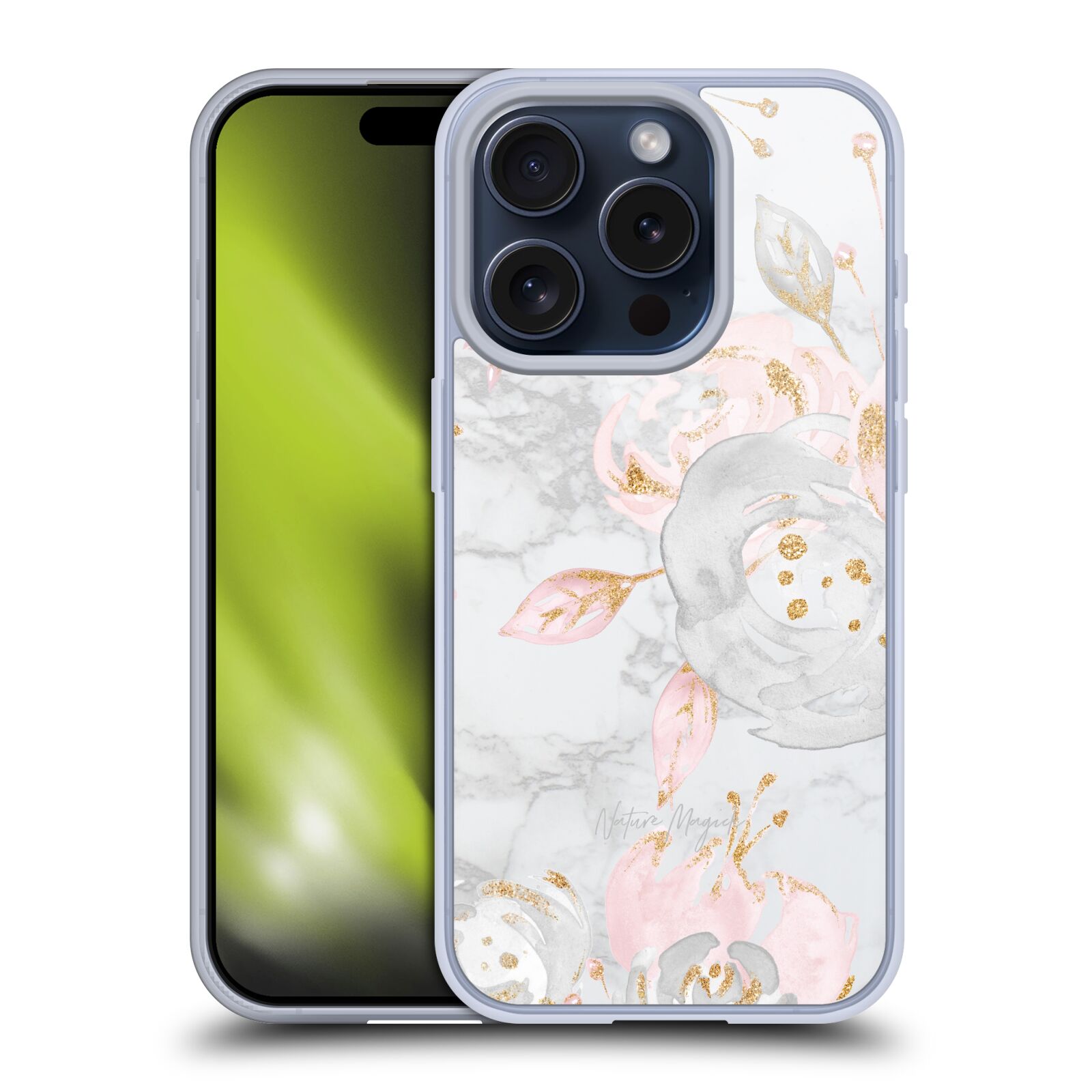 NATURE MAGICK PINK GLITTER FLOWERS ON MARBLE ÉTUI COQUE EN GEL POUR APPLE iPHONE - Photo 12 sur 14