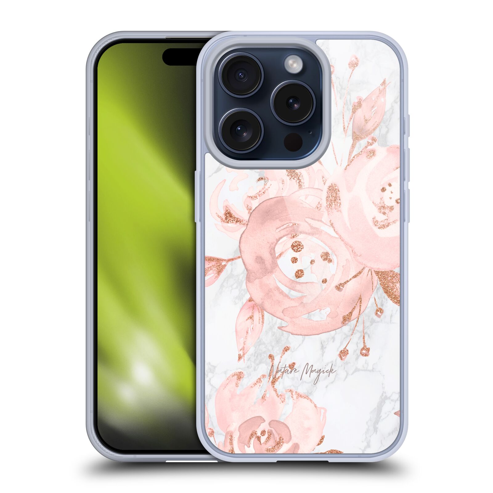 NATURE MAGICK PINK GLITTER FLOWERS ON MARBLE ÉTUI COQUE EN GEL POUR APPLE iPHONE - Photo 11 sur 14