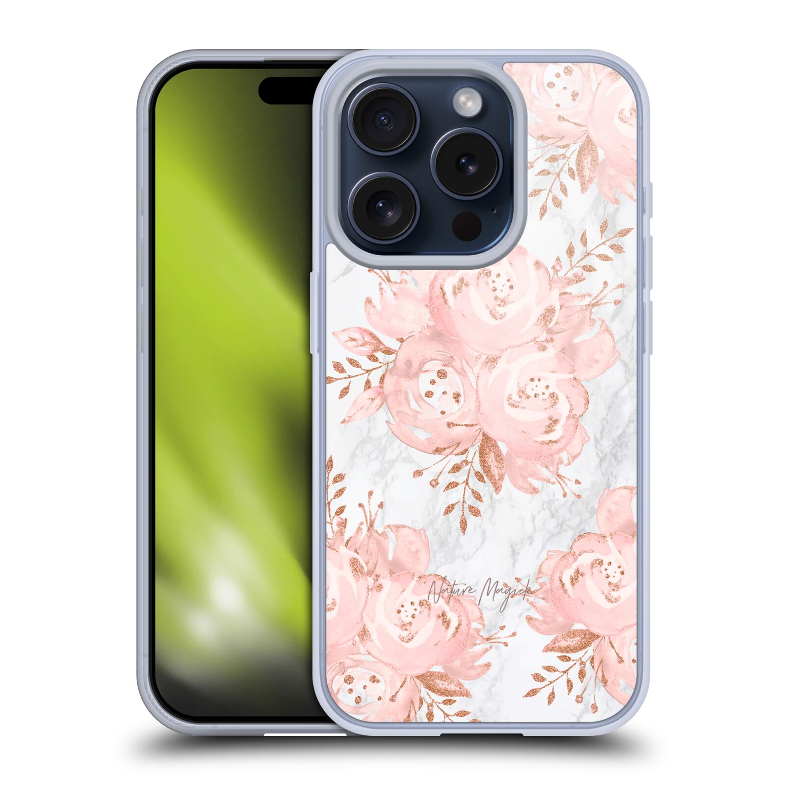 NATURE MAGICK PINK GLITTER FLOWERS ON MARBLE ÉTUI COQUE EN GEL POUR APPLE iPHONE - Photo 9 sur 14