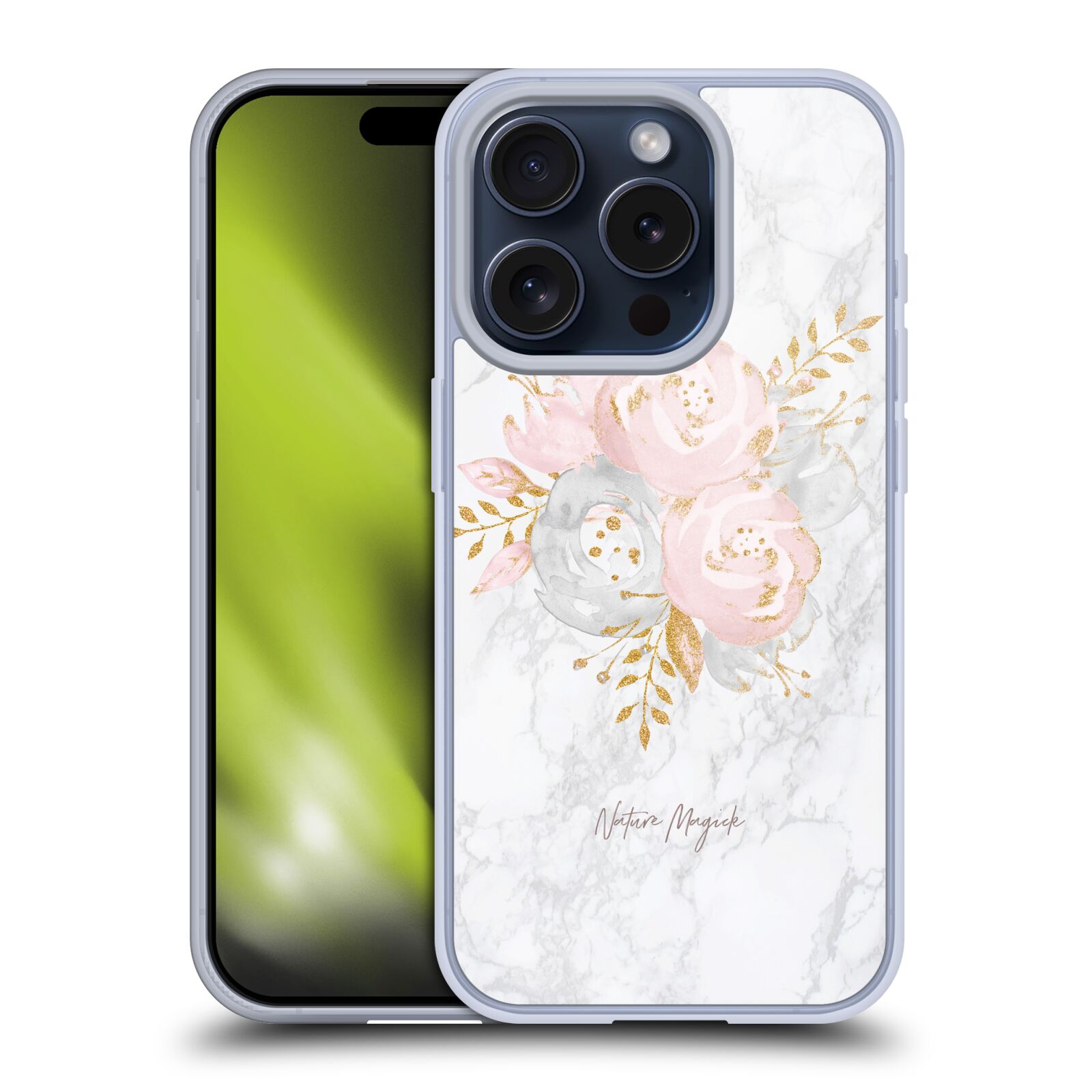 NATURE MAGICK PINK GLITTER FLOWERS ON MARBLE ÉTUI COQUE EN GEL POUR APPLE iPHONE - Photo 8 sur 14