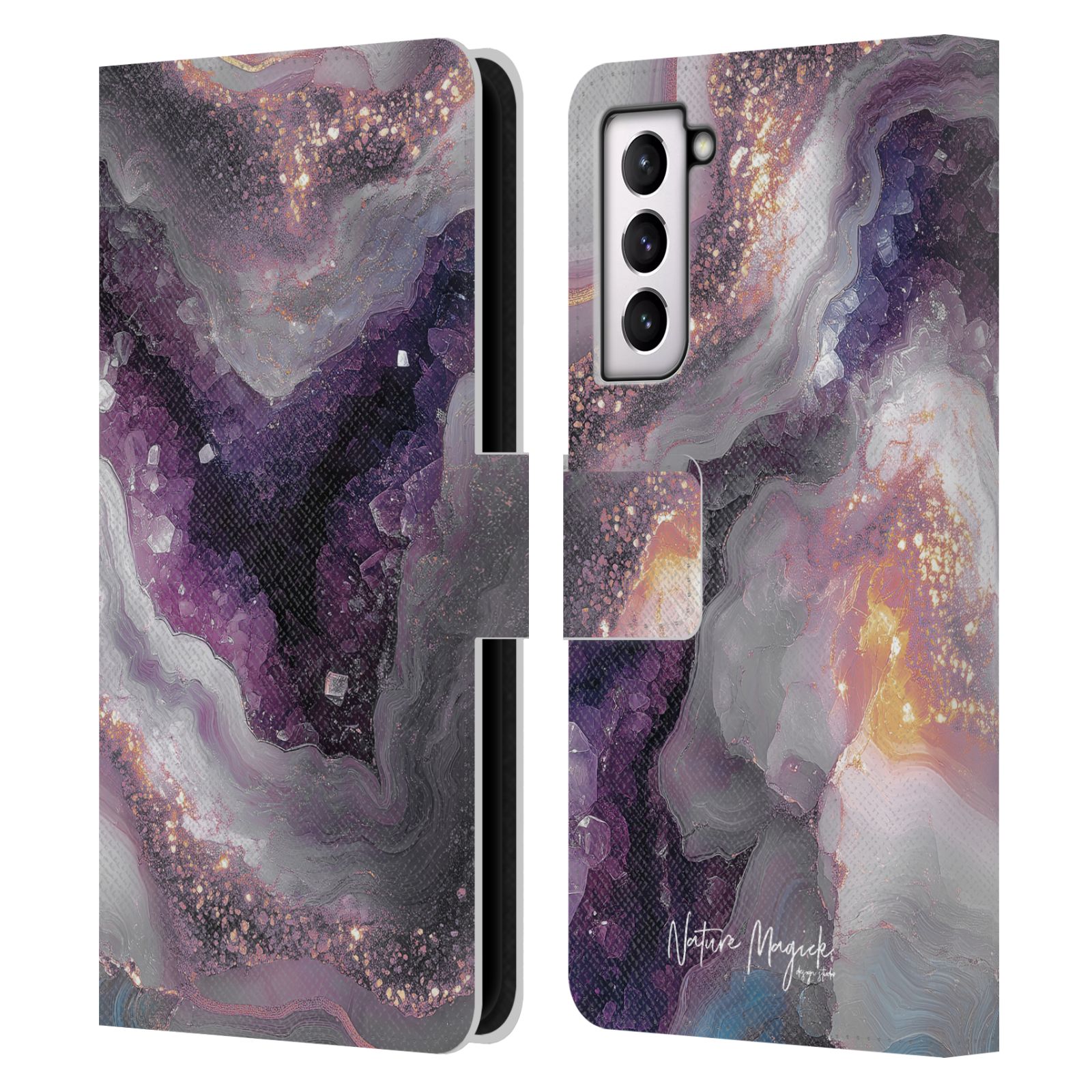 FUNDA BILLETERA LIBRO CUERO MÁRMOL CIRUELA MAGIA NATURALEZA OFICIAL PARA TELÉFONOS SAMSUNG 4 - Imagen 7 de 14