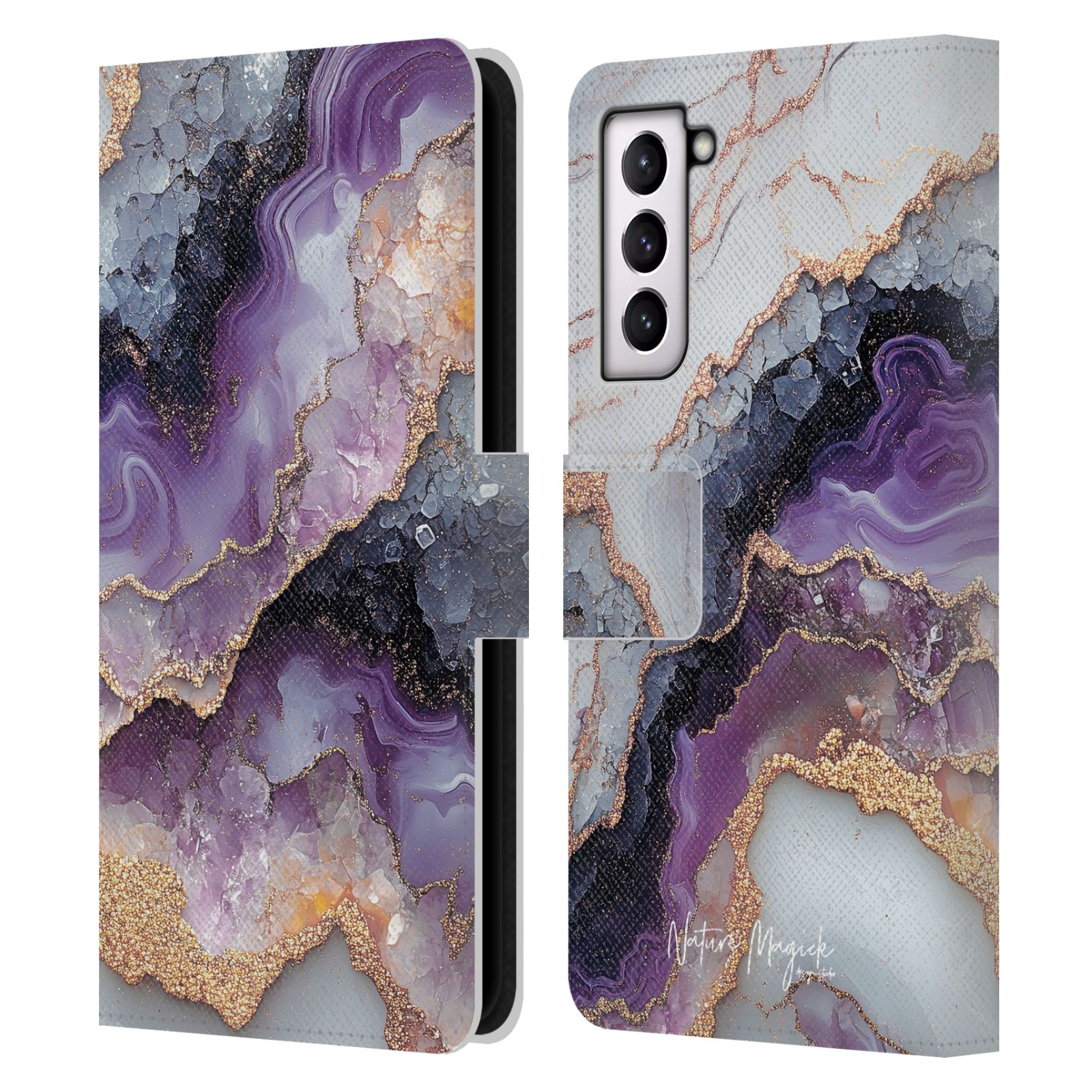 FUNDA BILLETERA LIBRO CUERO MÁRMOL CIRUELA MAGIA NATURALEZA OFICIAL PARA TELÉFONOS SAMSUNG 4 - Imagen 9 de 14