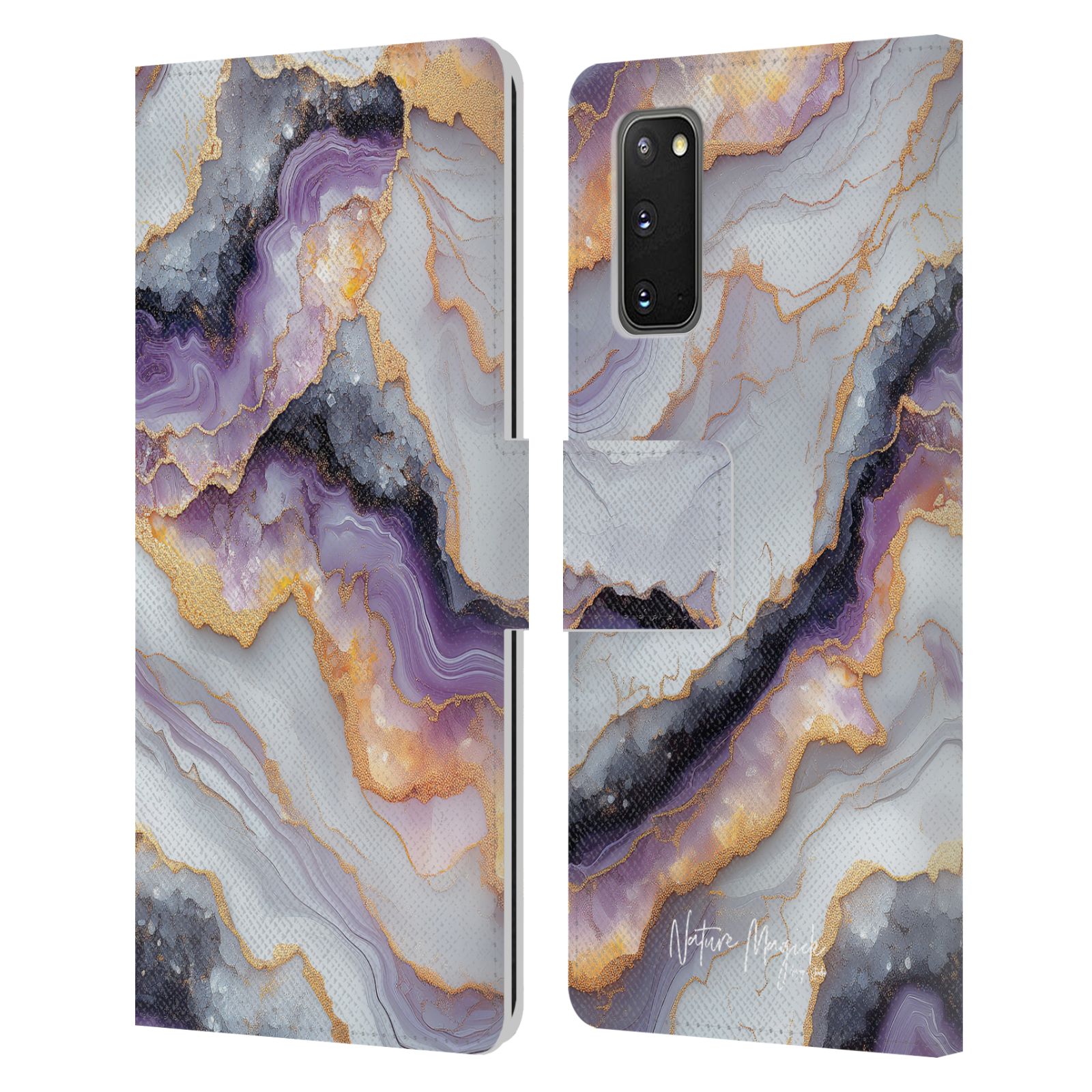 OFFICIAL NATURE MAGICK PLUM MARBLE LEATHER BOOK WALLET CASE FOR SAMSUNG PHONES 1 - Picture 10 of 14