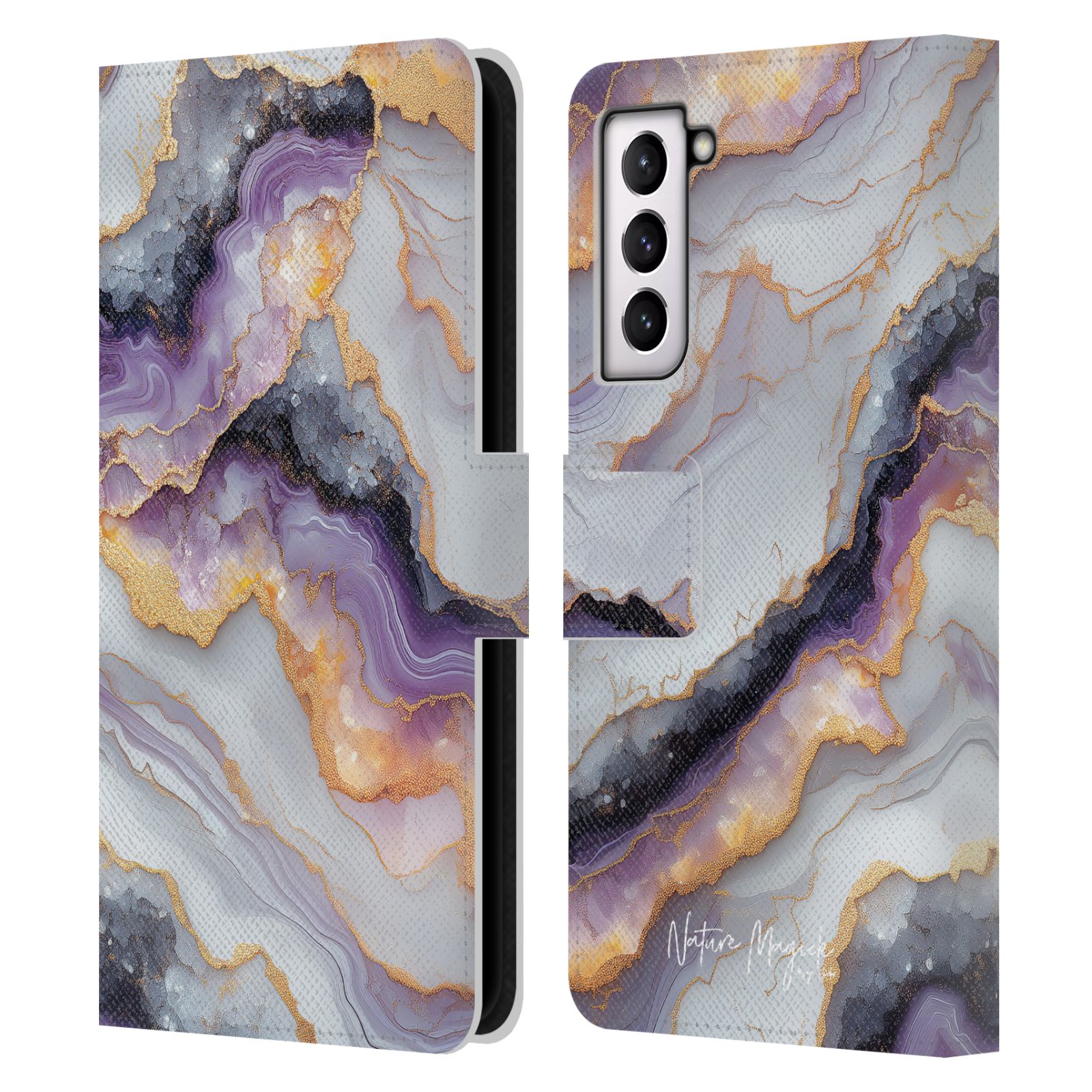 FUNDA BILLETERA LIBRO CUERO MÁRMOL CIRUELA MAGIA NATURALEZA OFICIAL PARA TELÉFONOS SAMSUNG 4 - Imagen 10 de 14