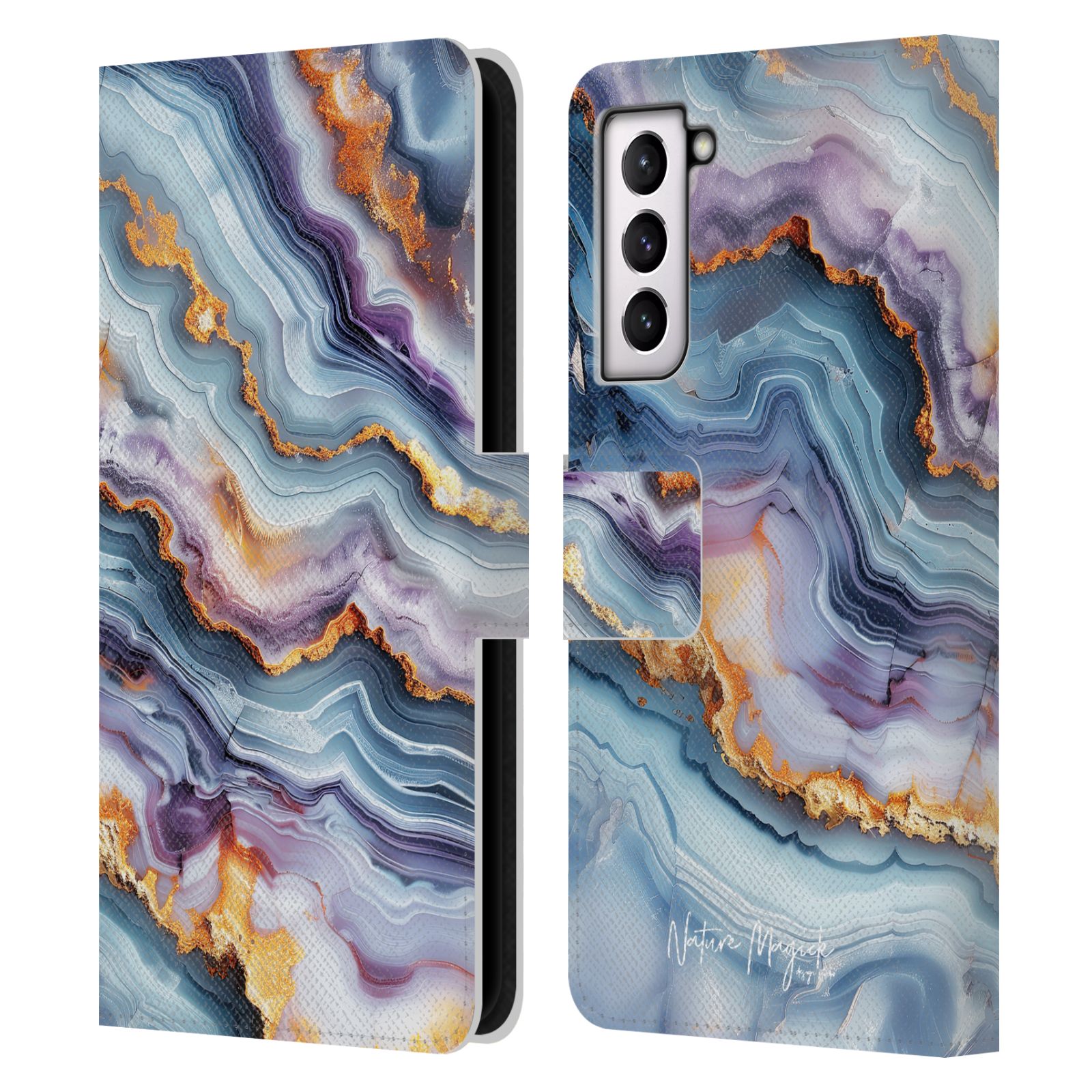 FUNDA BILLETERA LIBRO CUERO MÁRMOL CIRUELA MAGIA NATURALEZA OFICIAL PARA TELÉFONOS SAMSUNG 4 - Imagen 12 de 14