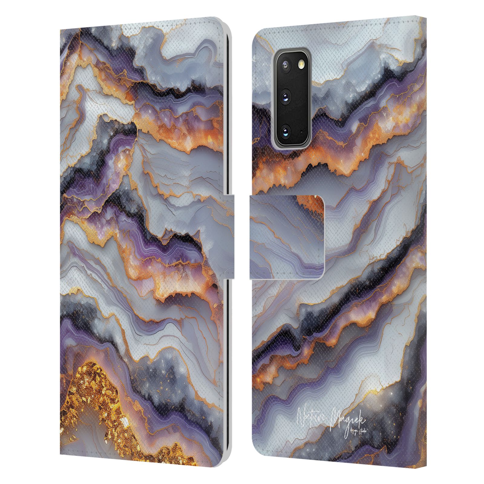 OFFICIAL NATURE MAGICK PLUM MARBLE LEATHER BOOK WALLET CASE FOR SAMSUNG PHONES 1 - Picture 13 of 14