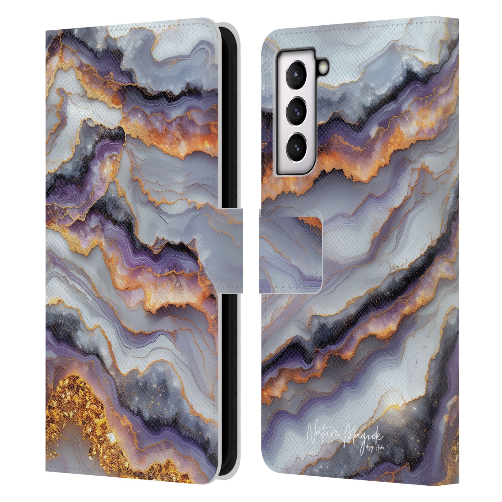 FUNDA BILLETERA LIBRO CUERO MÁRMOL CIRUELA MAGIA NATURALEZA OFICIAL PARA TELÉFONOS SAMSUNG 4 - Imagen 13 de 14