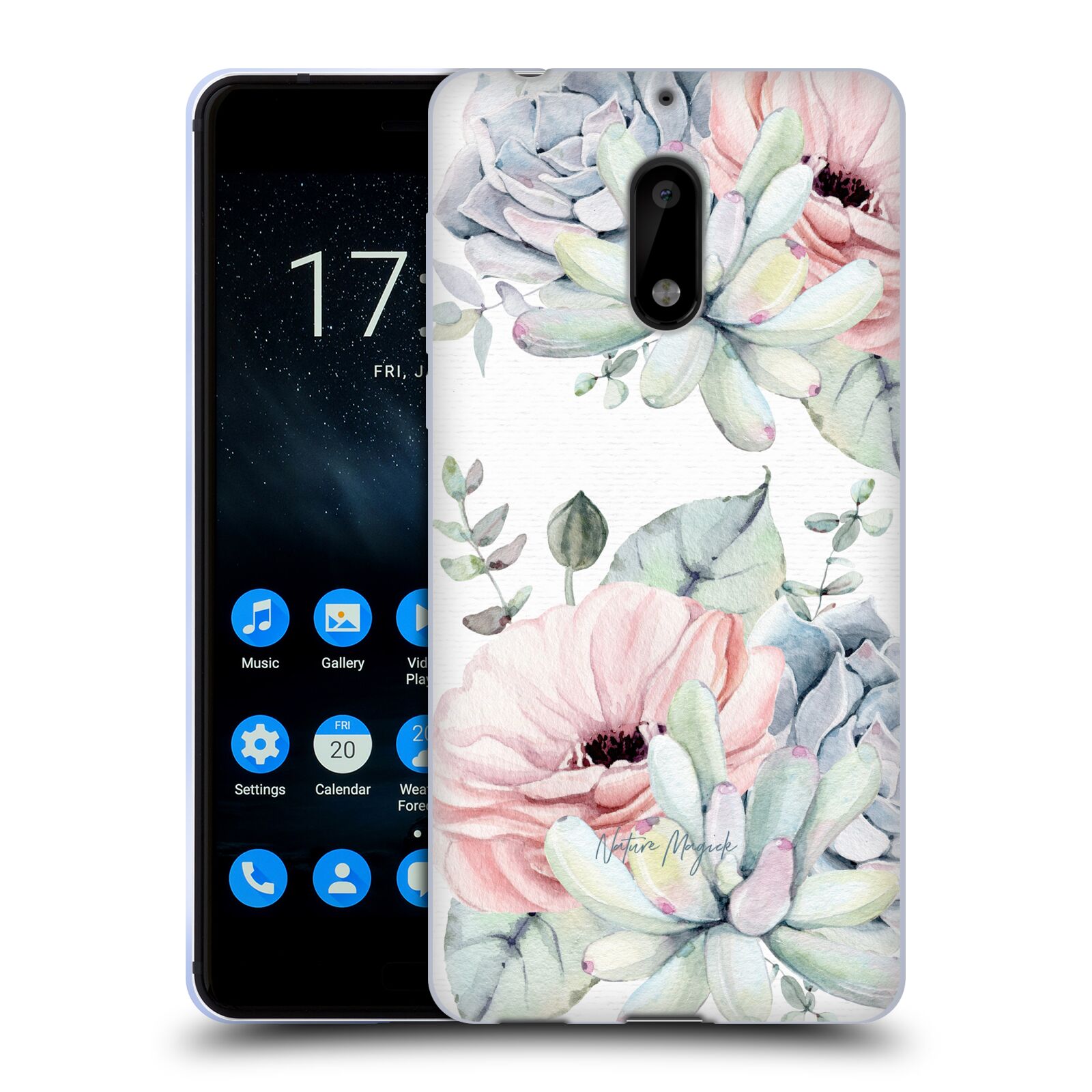 NATURE MAGICK PRETTY SUCCULENTS ROSE FLOWERS SOFT GEL CASE FOR NOKIA PHONES 1 - Picture 9 of 10