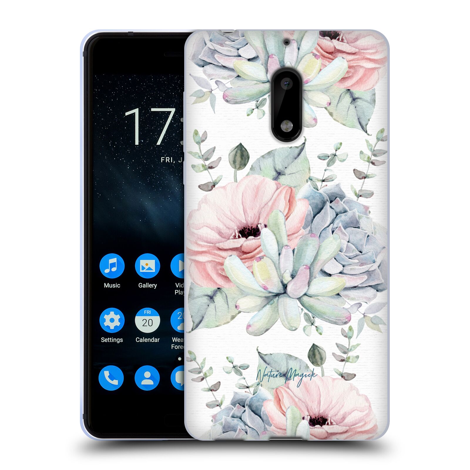 NATURE MAGICK PRETTY SUCCULENTS ROSE FLOWERS SOFT GEL CASE FOR NOKIA PHONES 1 - Picture 8 of 10