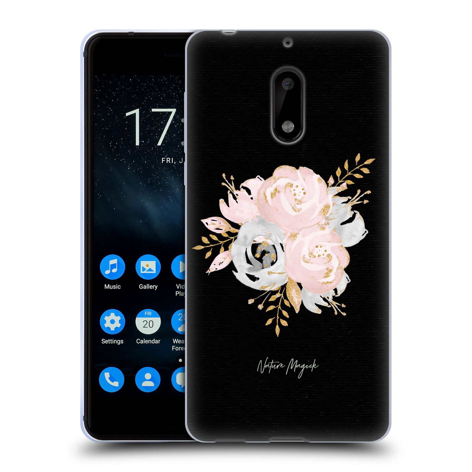NATURE MAGICK ROSE GOLD GLITTER NIGHT ROSES SOFT GEL CASE FOR NOKIA PHONES 1 - Picture 8 of 10