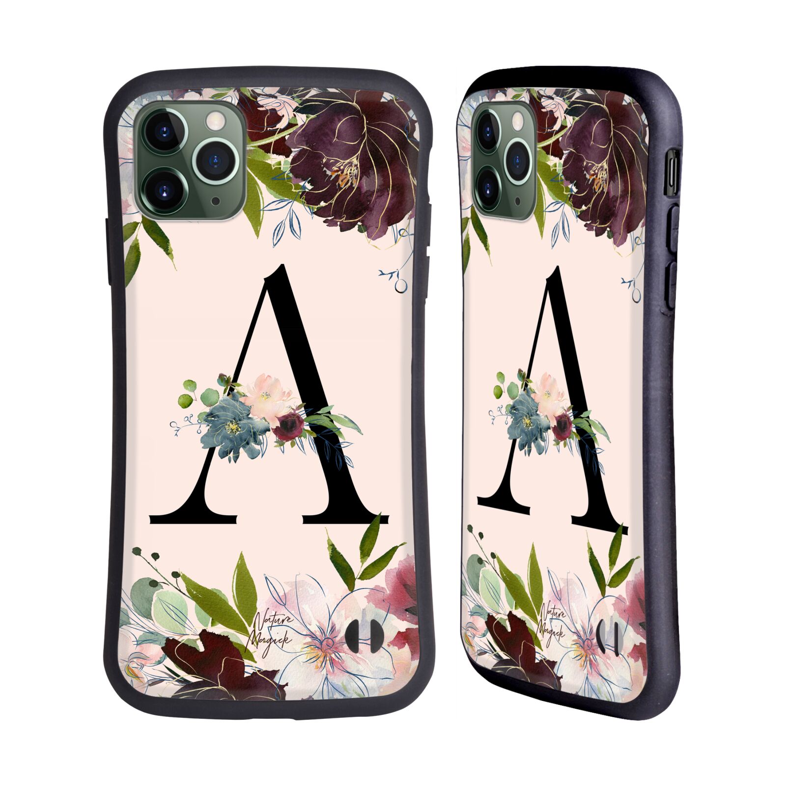 NATURE MAGICK ROSE GOLD FLOWERS MONOGRAM 1 HYBRID CASE FOR APPLE iPHONES PHONES - Picture 8 of 20