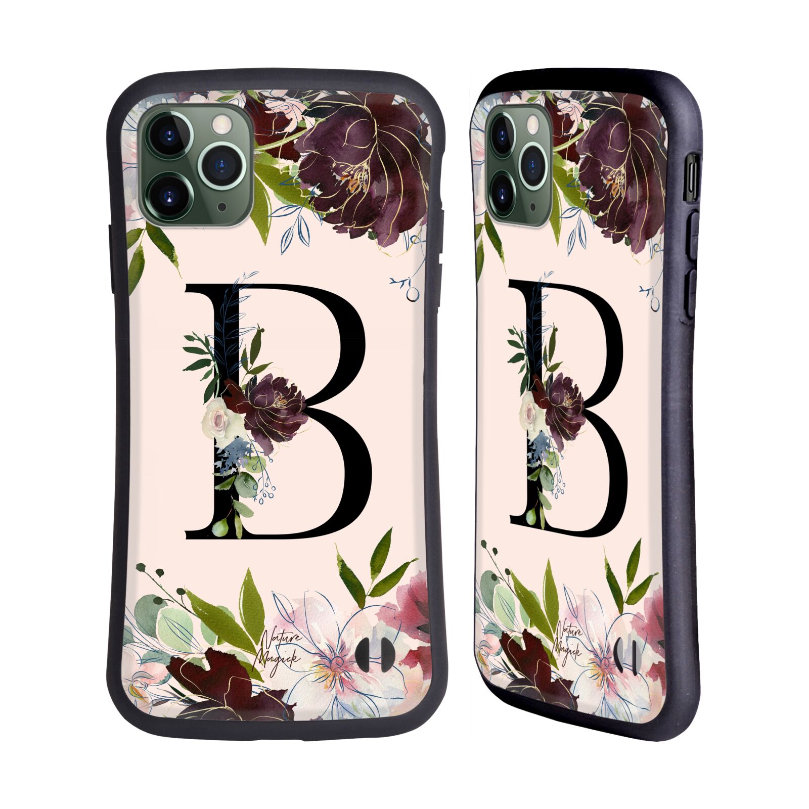 NATURE MAGICK ROSE GOLD FLOWERS MONOGRAM 1 HYBRID CASE FOR APPLE iPHONES PHONES - Picture 9 of 20