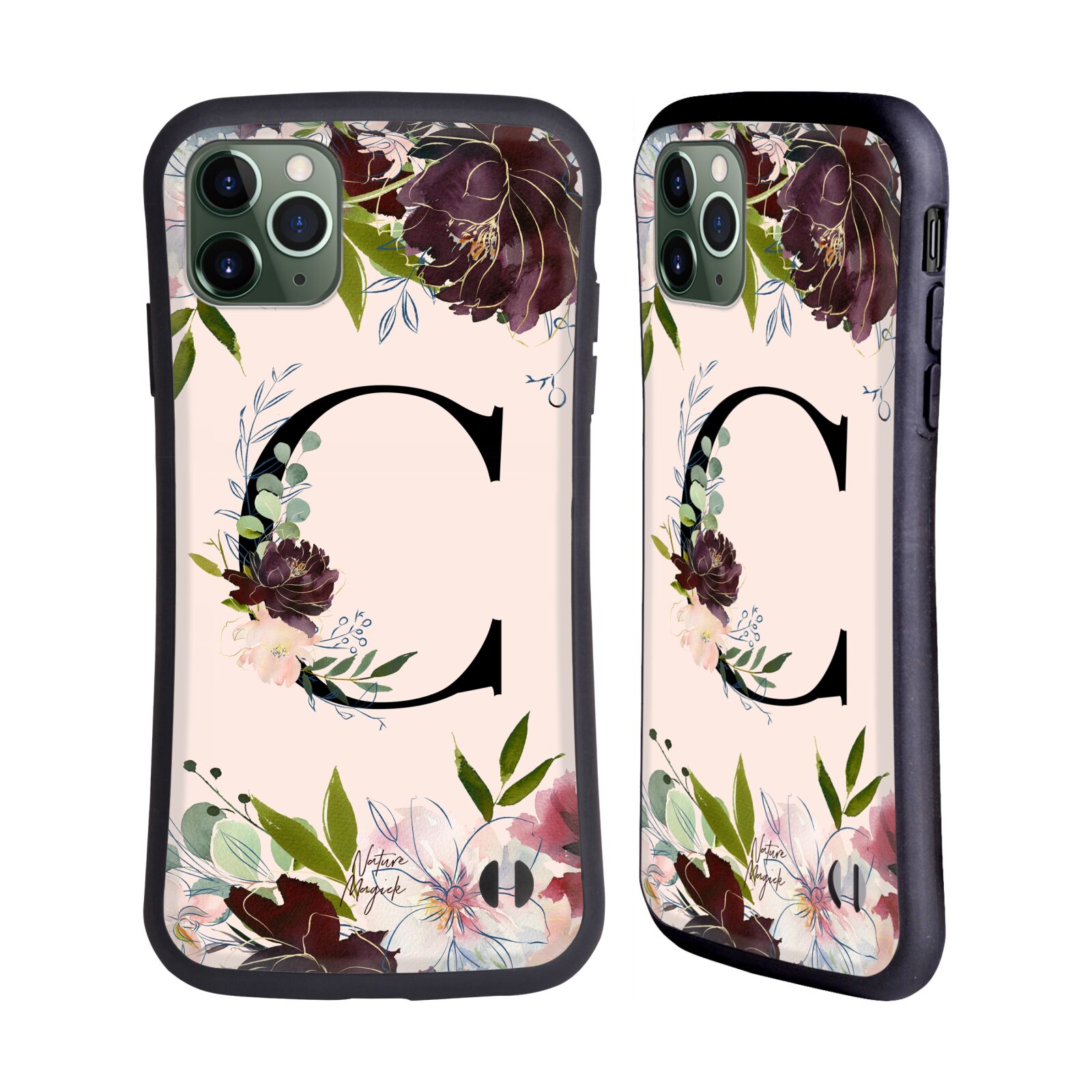 NATURE MAGICK ROSE GOLD FLOWERS MONOGRAM 1 HYBRID CASE FOR APPLE iPHONES PHONES - Picture 10 of 20