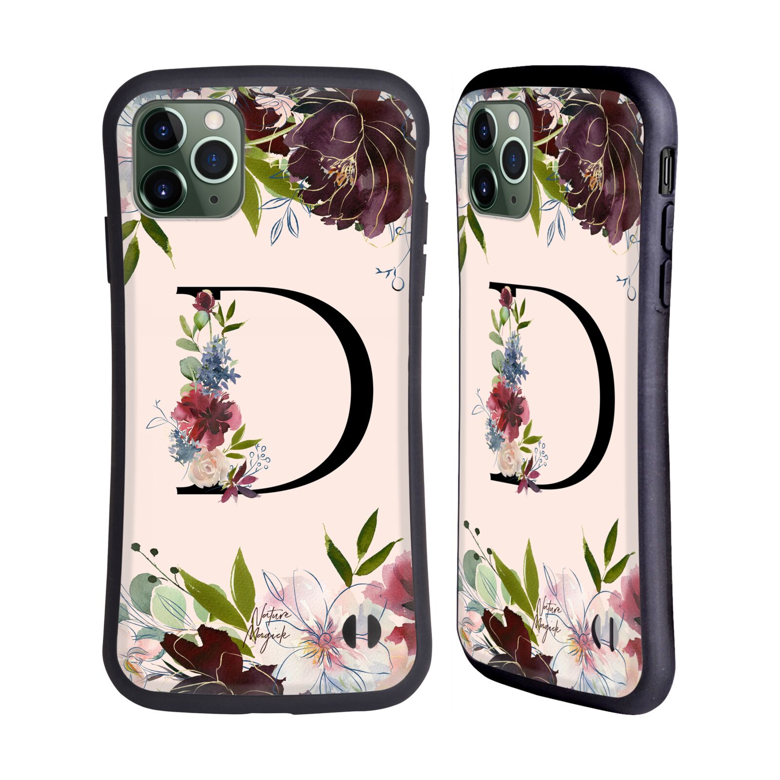 NATURE MAGICK ROSE GOLD FLOWERS MONOGRAM 1 HYBRID CASE FOR APPLE iPHONES PHONES - Picture 11 of 20