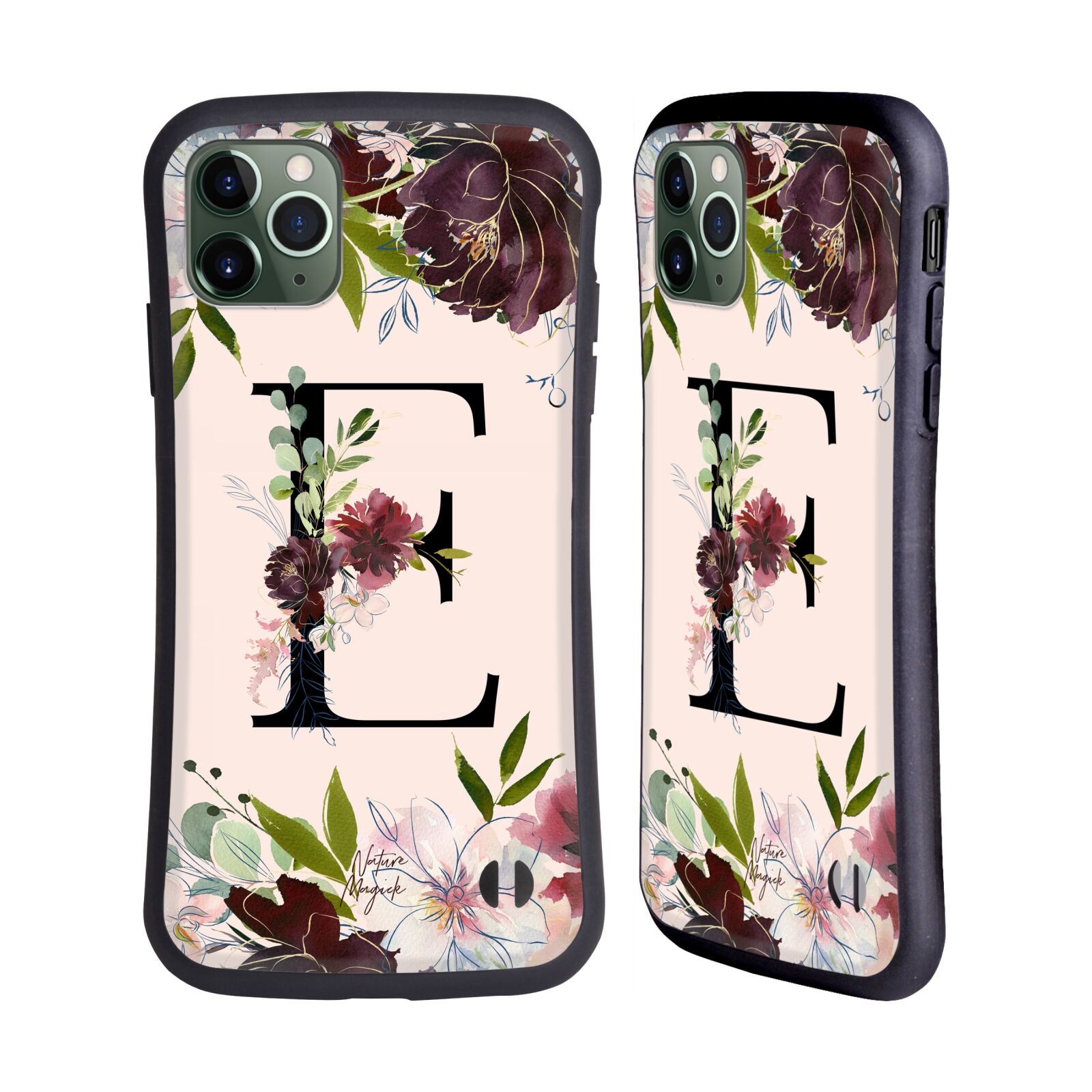 NATURE MAGICK ROSE GOLD FLOWERS MONOGRAM 1 HYBRID CASE FOR APPLE iPHONES PHONES - Picture 12 of 20