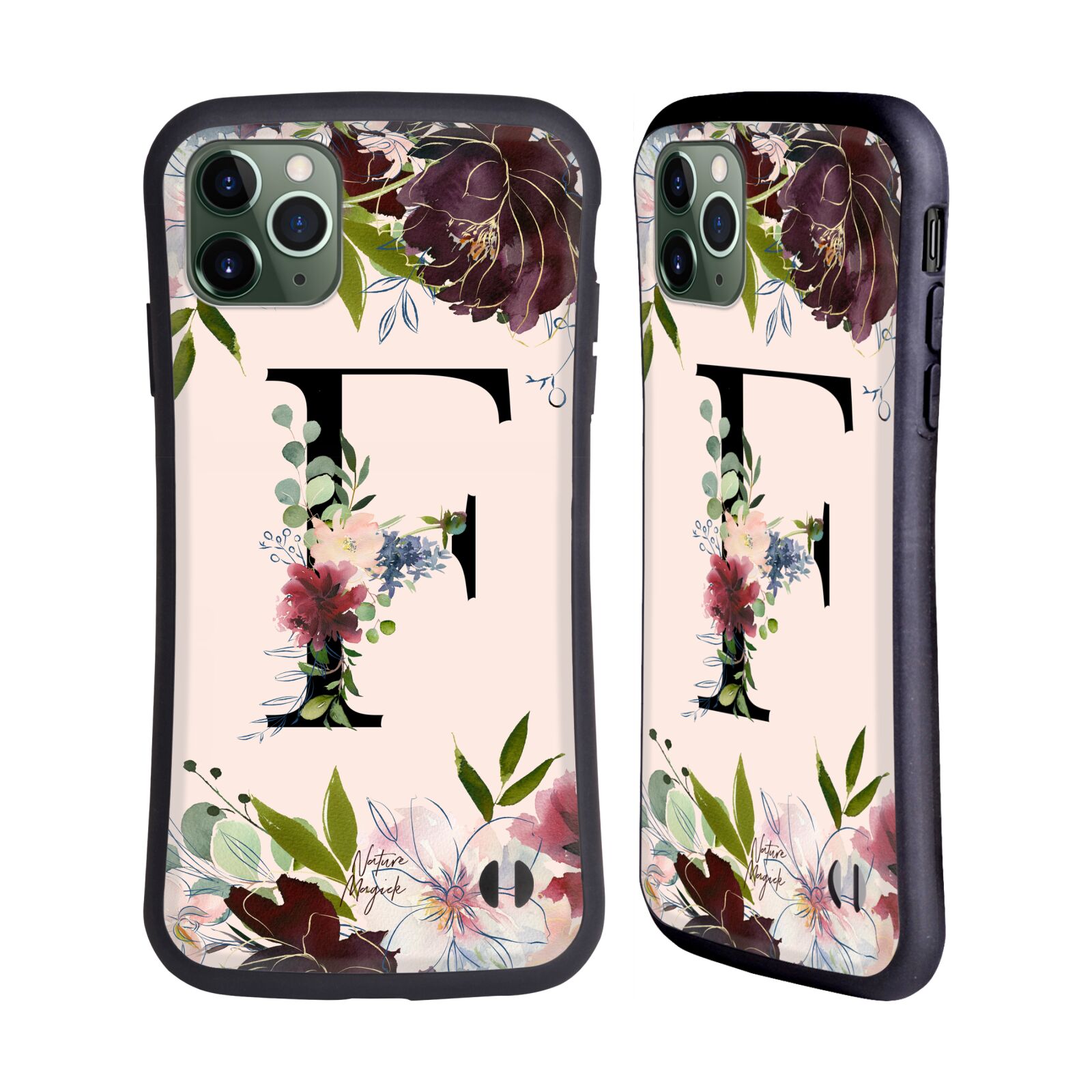 NATURE MAGICK ROSE GOLD FLOWERS MONOGRAM 1 HYBRID CASE FOR APPLE iPHONES PHONES - Picture 13 of 20