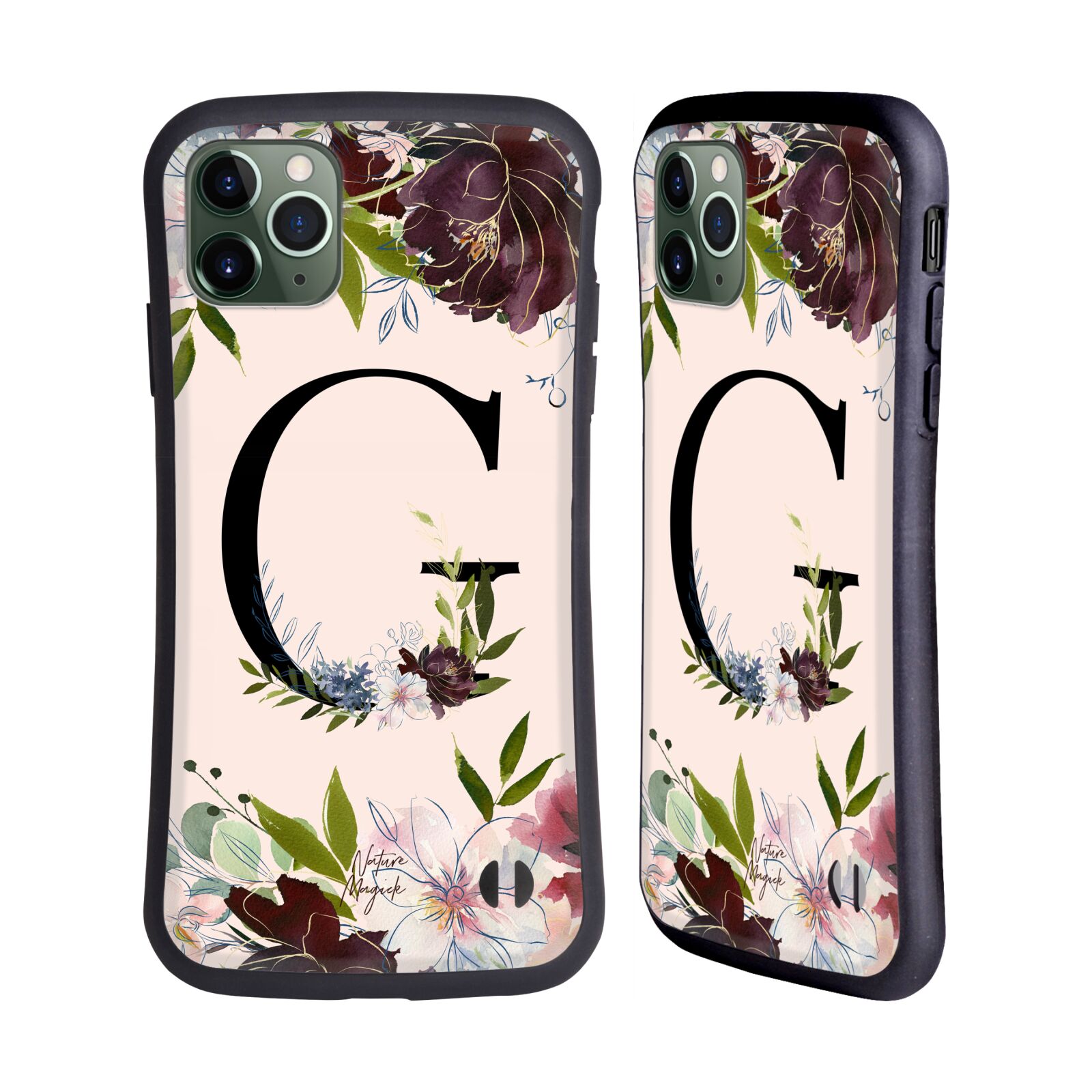 NATURE MAGICK ROSE GOLD FLOWERS MONOGRAM 1 HYBRID CASE FOR APPLE iPHONES PHONES - Picture 14 of 20