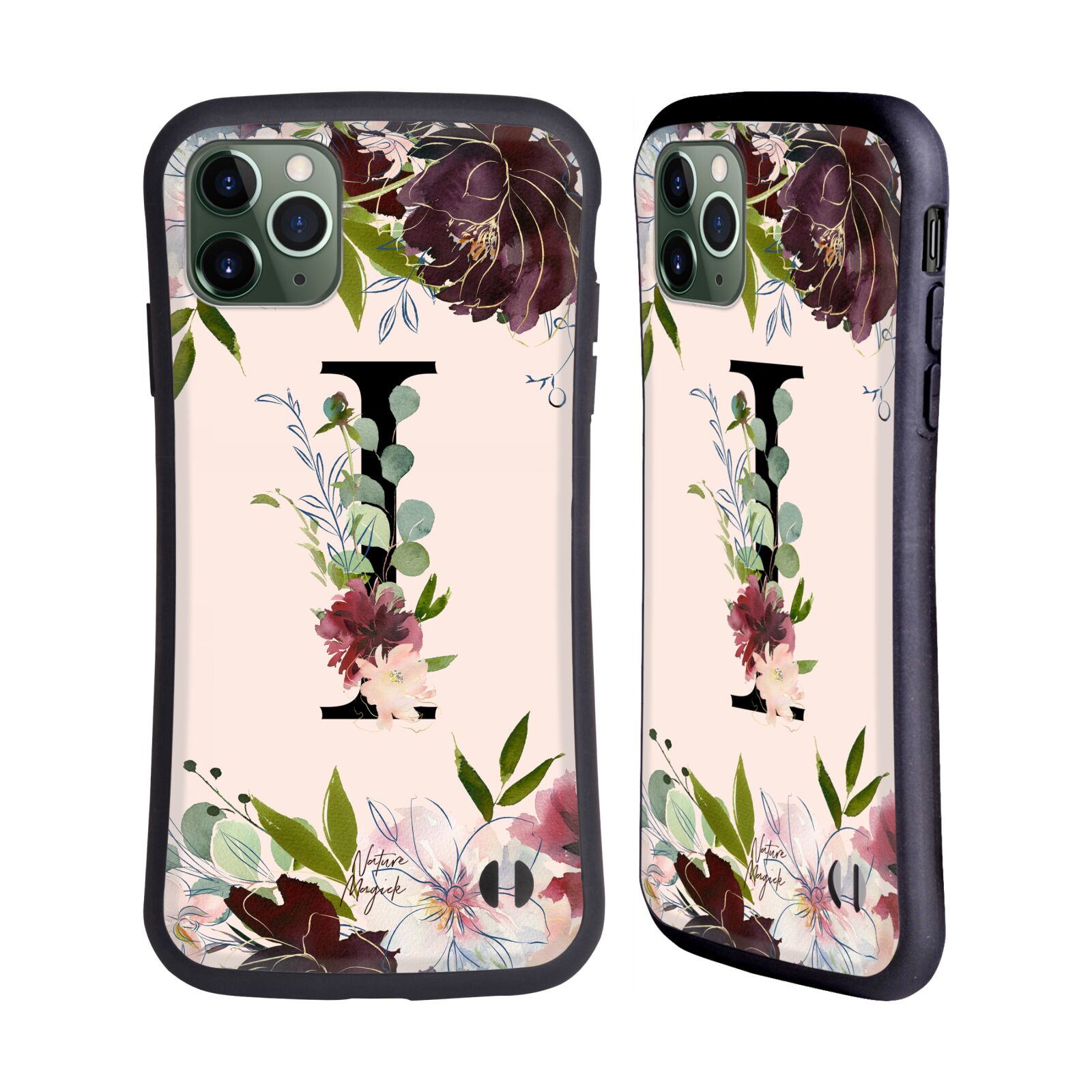 NATURE MAGICK ROSE GOLD FLOWERS MONOGRAM 1 HYBRID CASE FOR APPLE iPHONES PHONES - Picture 16 of 20