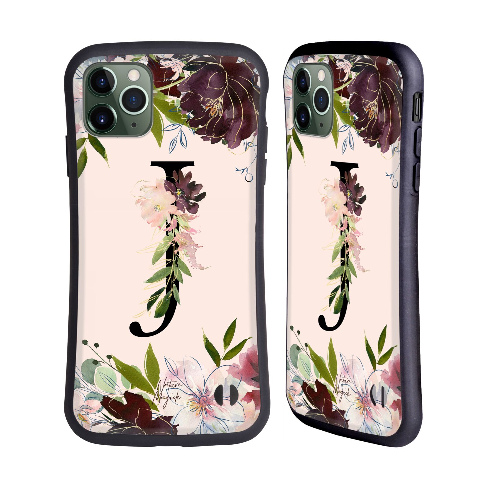 NATURE MAGICK ROSE GOLD FLOWERS MONOGRAM 1 HYBRID CASE FOR APPLE iPHONES PHONES - Picture 17 of 20