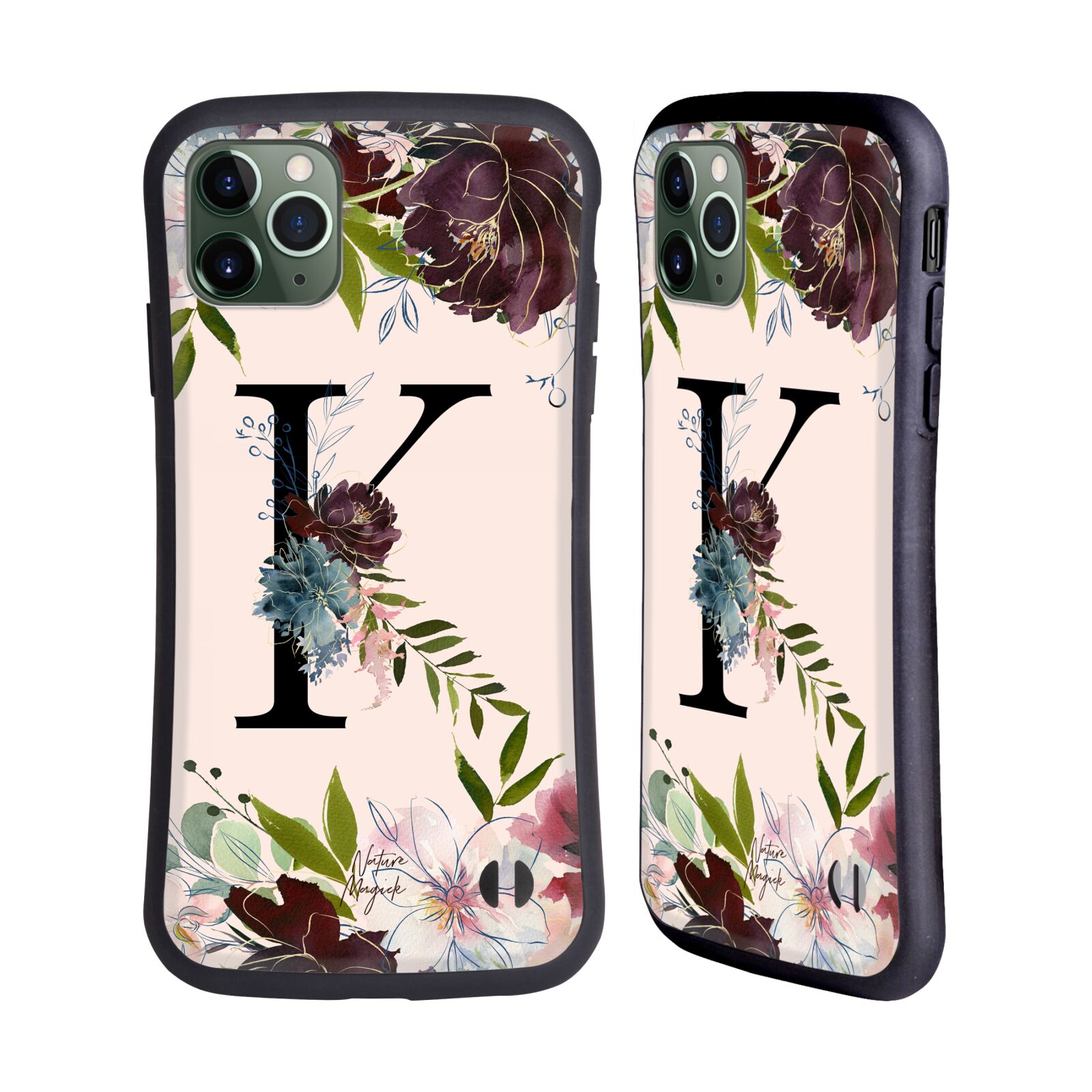 NATURE MAGICK ROSE GOLD FLOWERS MONOGRAM 1 HYBRID CASE FOR APPLE iPHONES PHONES - Picture 18 of 20