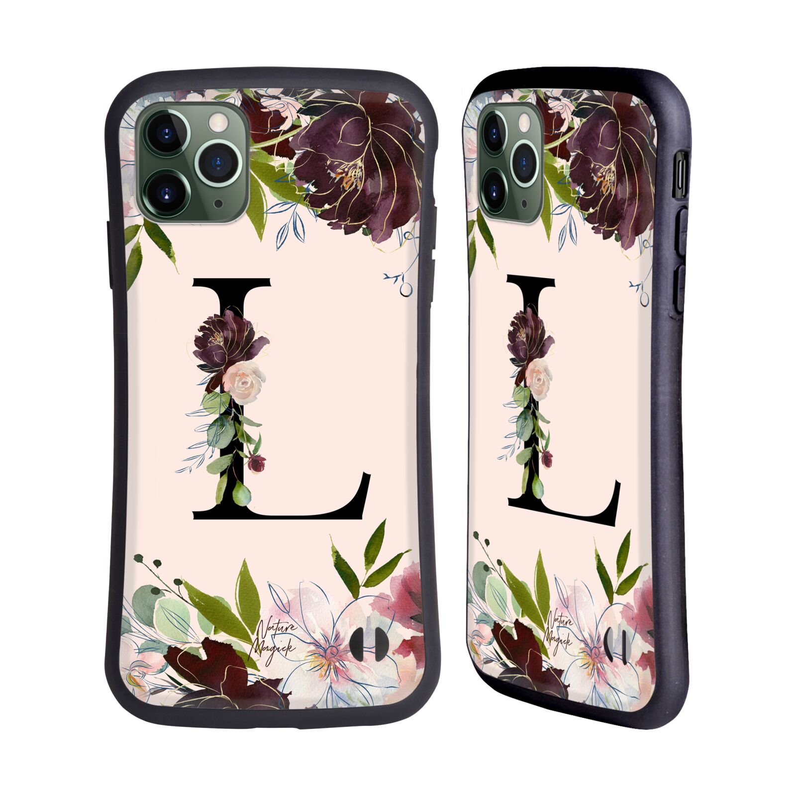 NATURE MAGICK ROSE GOLD FLOWERS MONOGRAM 1 HYBRID CASE FOR APPLE iPHONES PHONES - Picture 19 of 20